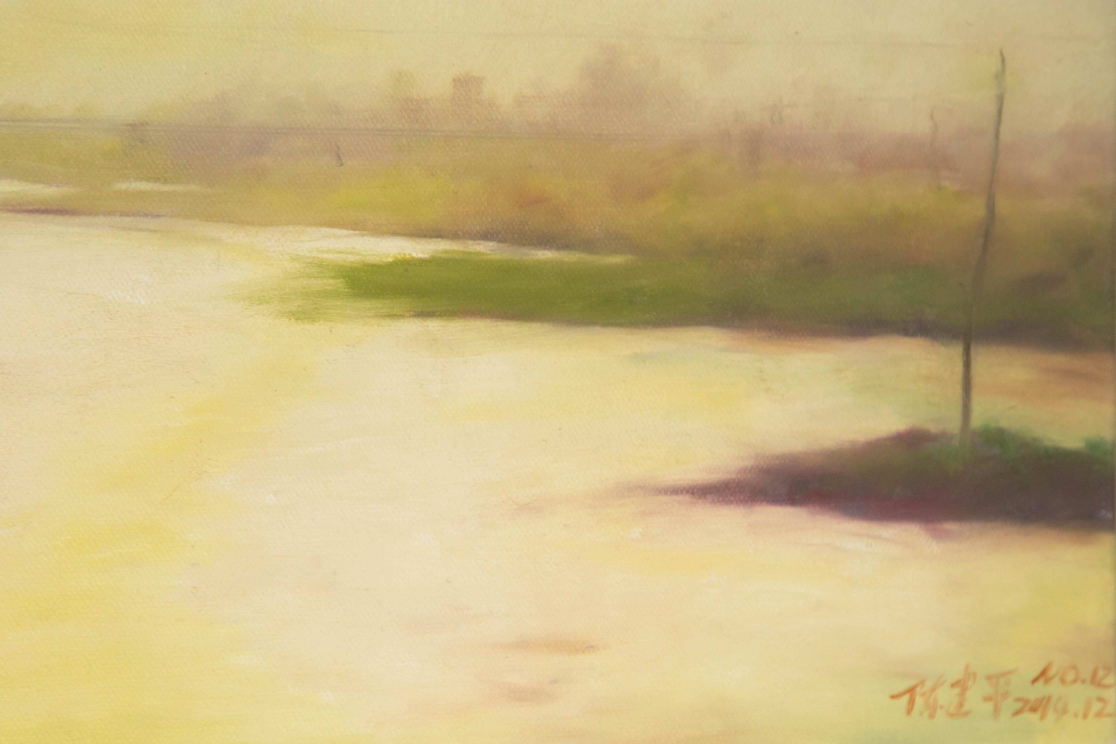 Jianping Chen Landscape Original Oil On Canvas 