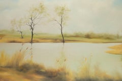 Jianping Chen Landscape Original Oil On Canvas "Unnamed Lake"