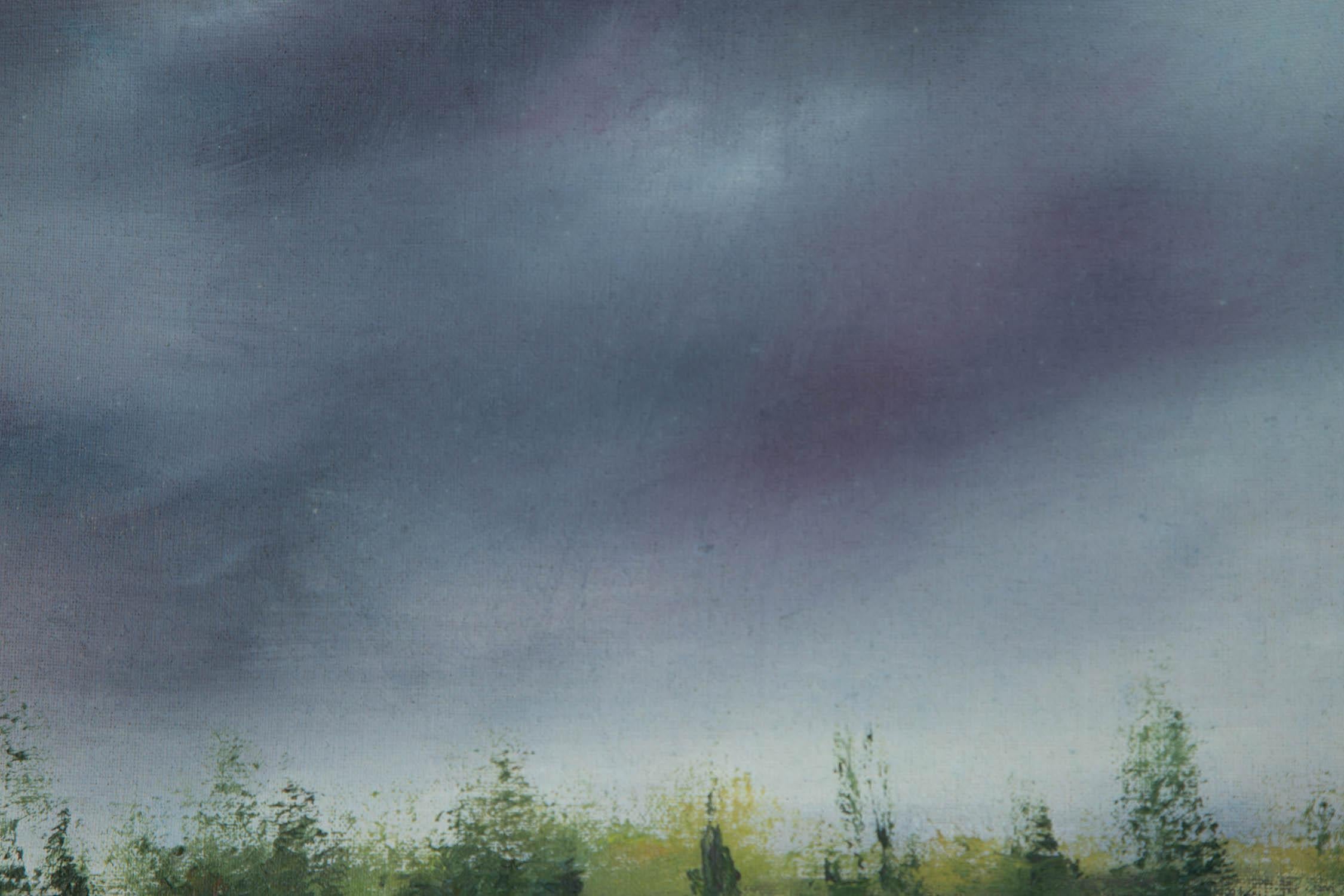 Impressionistisches Original-Ölgemälde auf Leinwand „Thunderstorm“ von Jianping Chen im Angebot 1