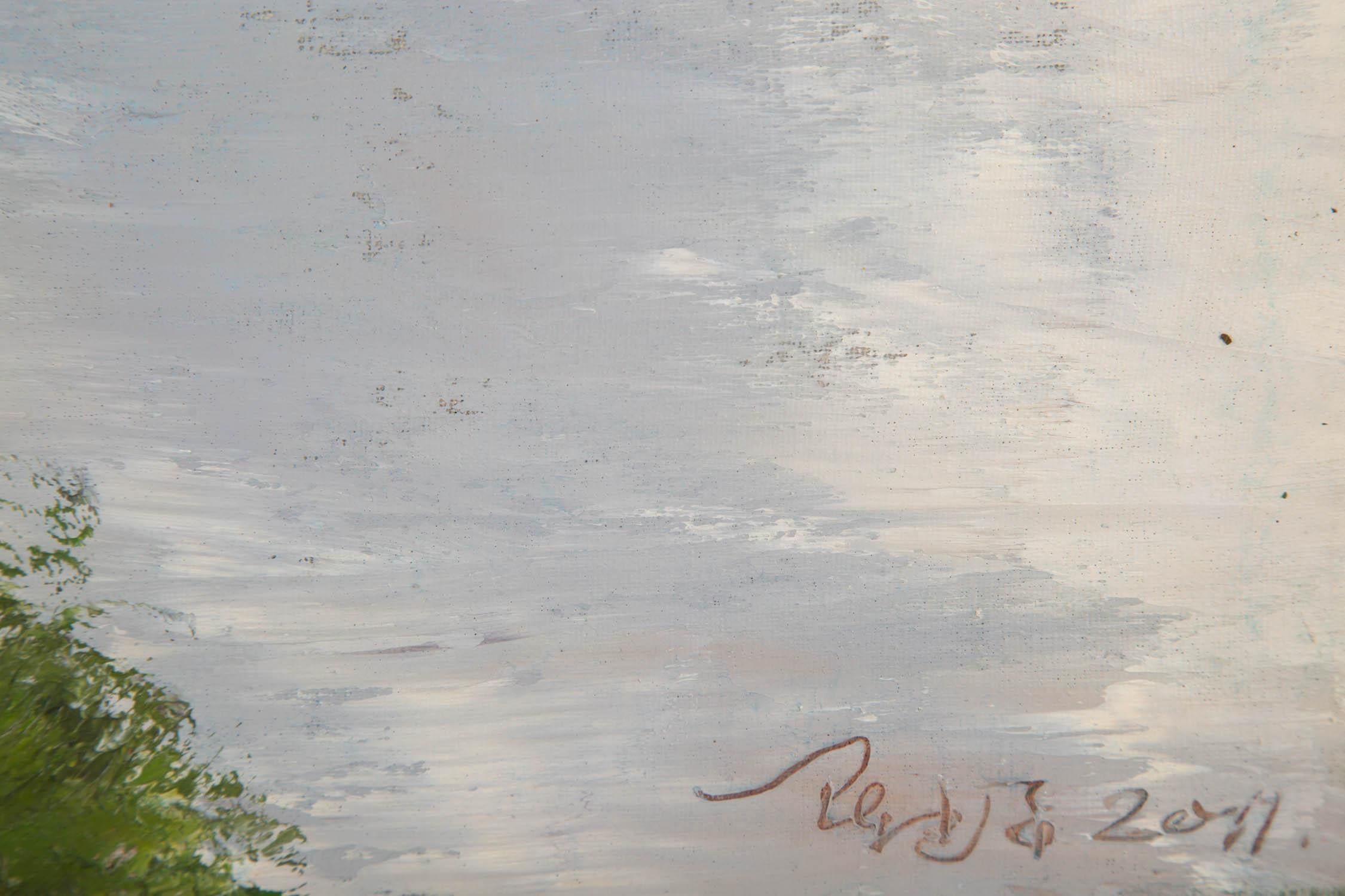 Peinture à l'huile originale impressionniste JIanping Chen « Jour de soleil » en vente 2