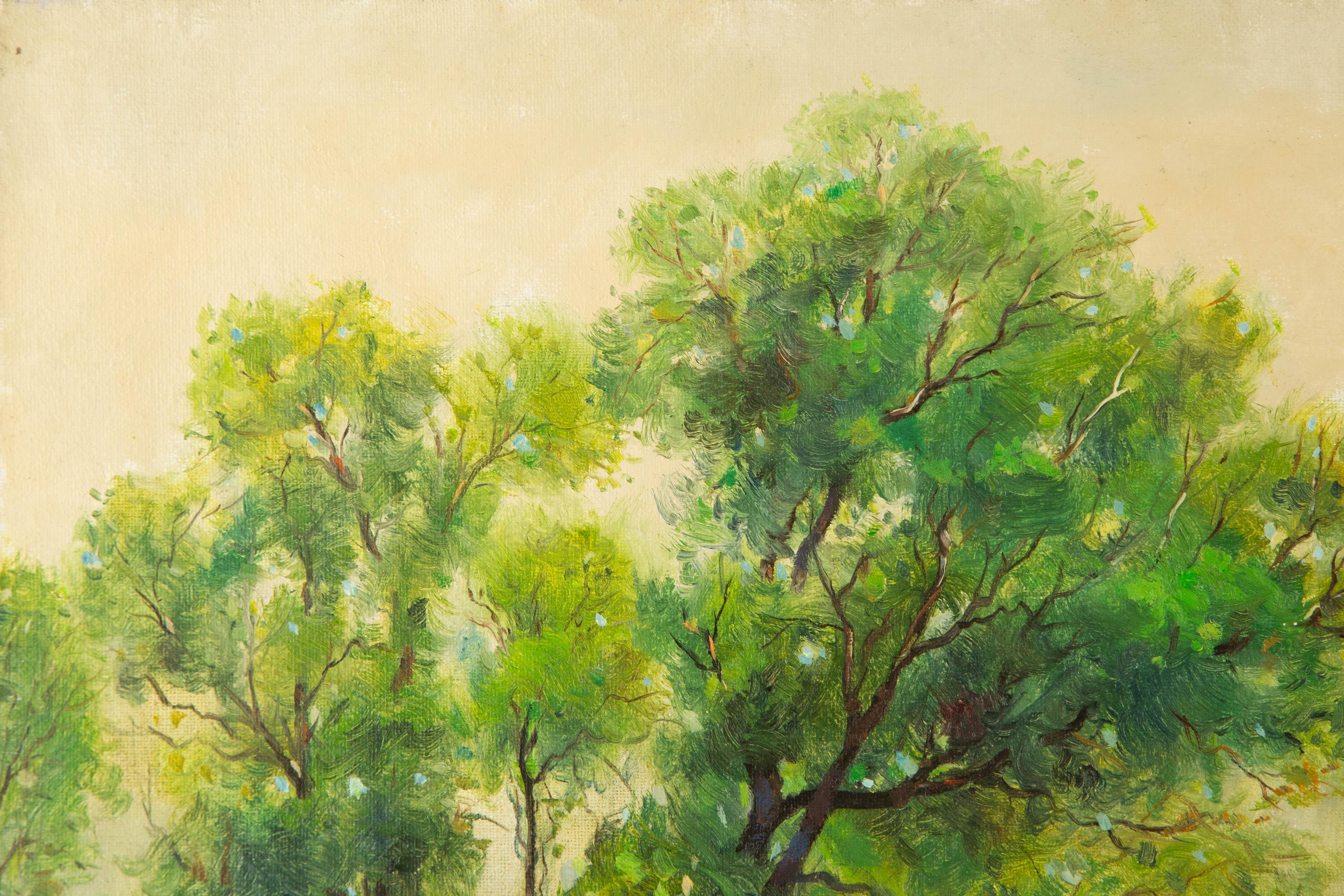 Jianping Lai Landschaft Original Öl auf Leinwand 