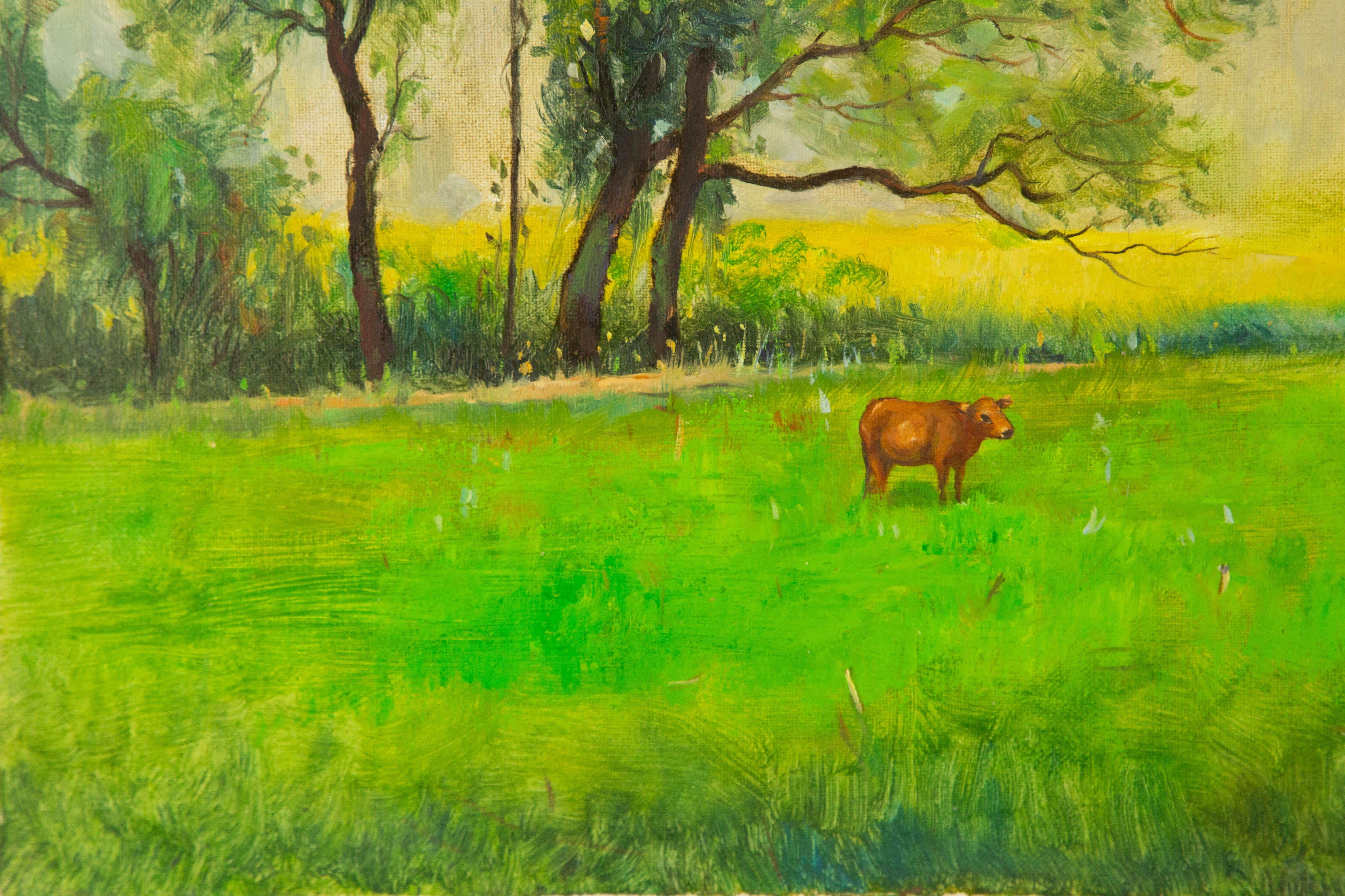 Jianping Lai Landschaft Original Öl auf Leinwand 