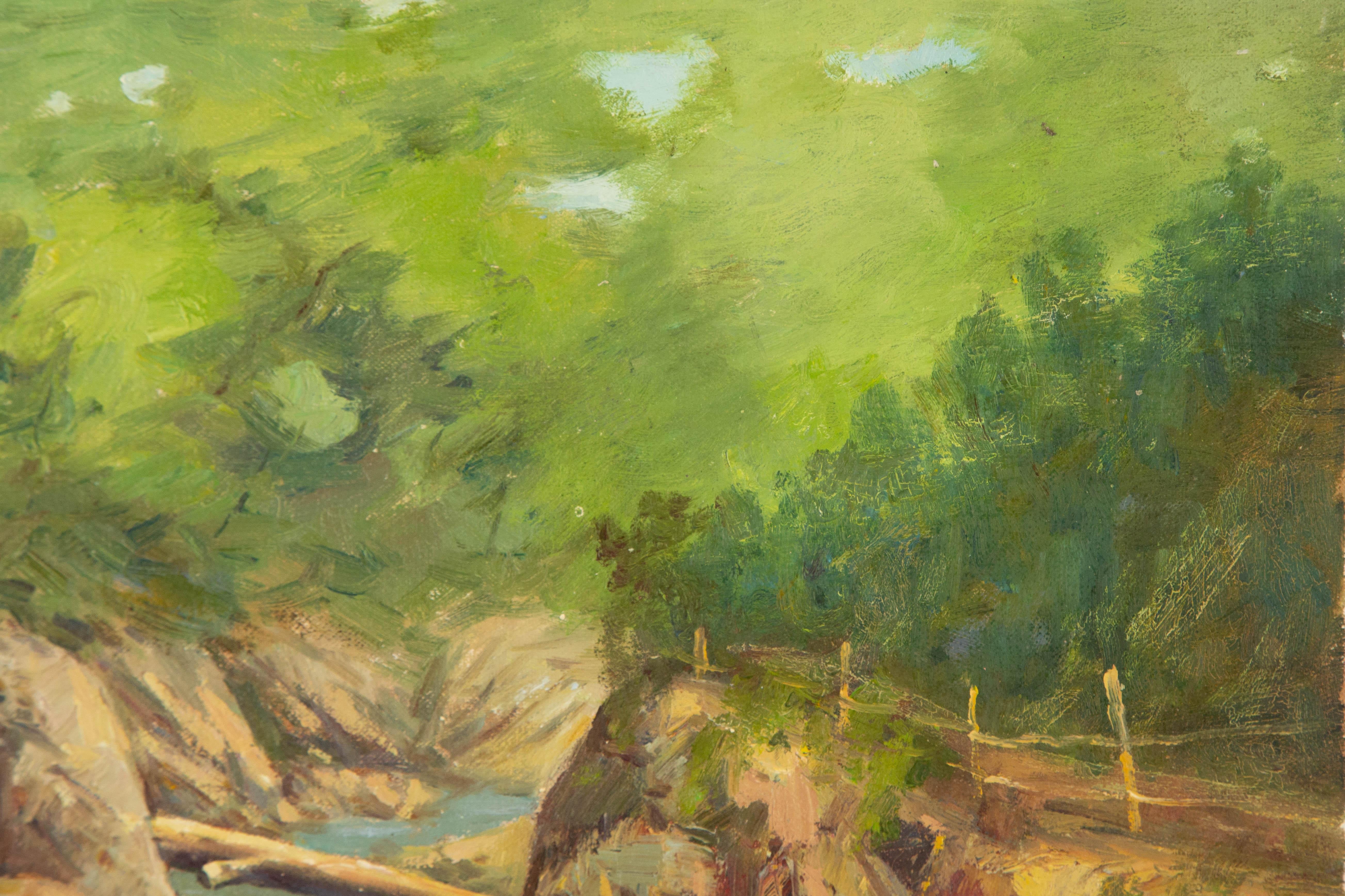 Jianping Lai Landschaft Original Öl auf Leinwand 
