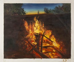 Jianping Lai Landscape Original Oil On Canvas "Warmth"