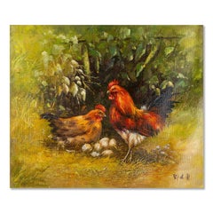 Jianyong Deng Tier Original Ölgemälde auf Leinwand „Protecting the Home“