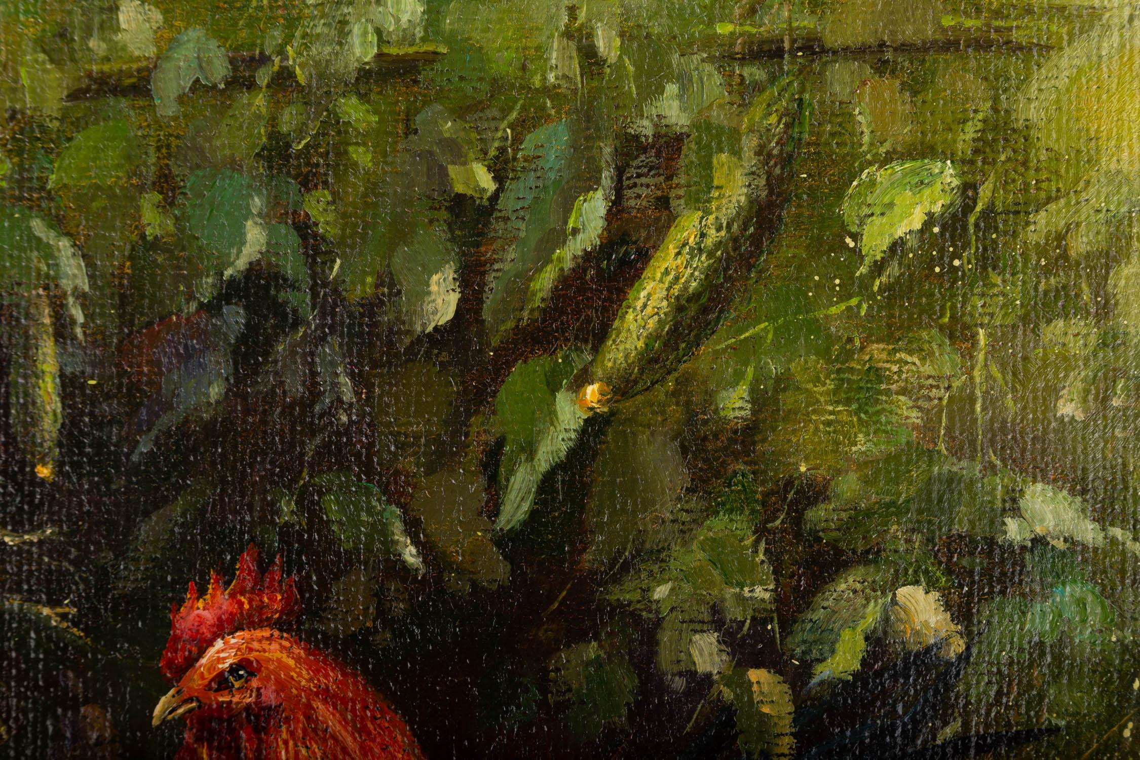 Jianyong Deng Tier Original Ölgemälde auf Leinwand „Protecting the Home“ im Angebot 3