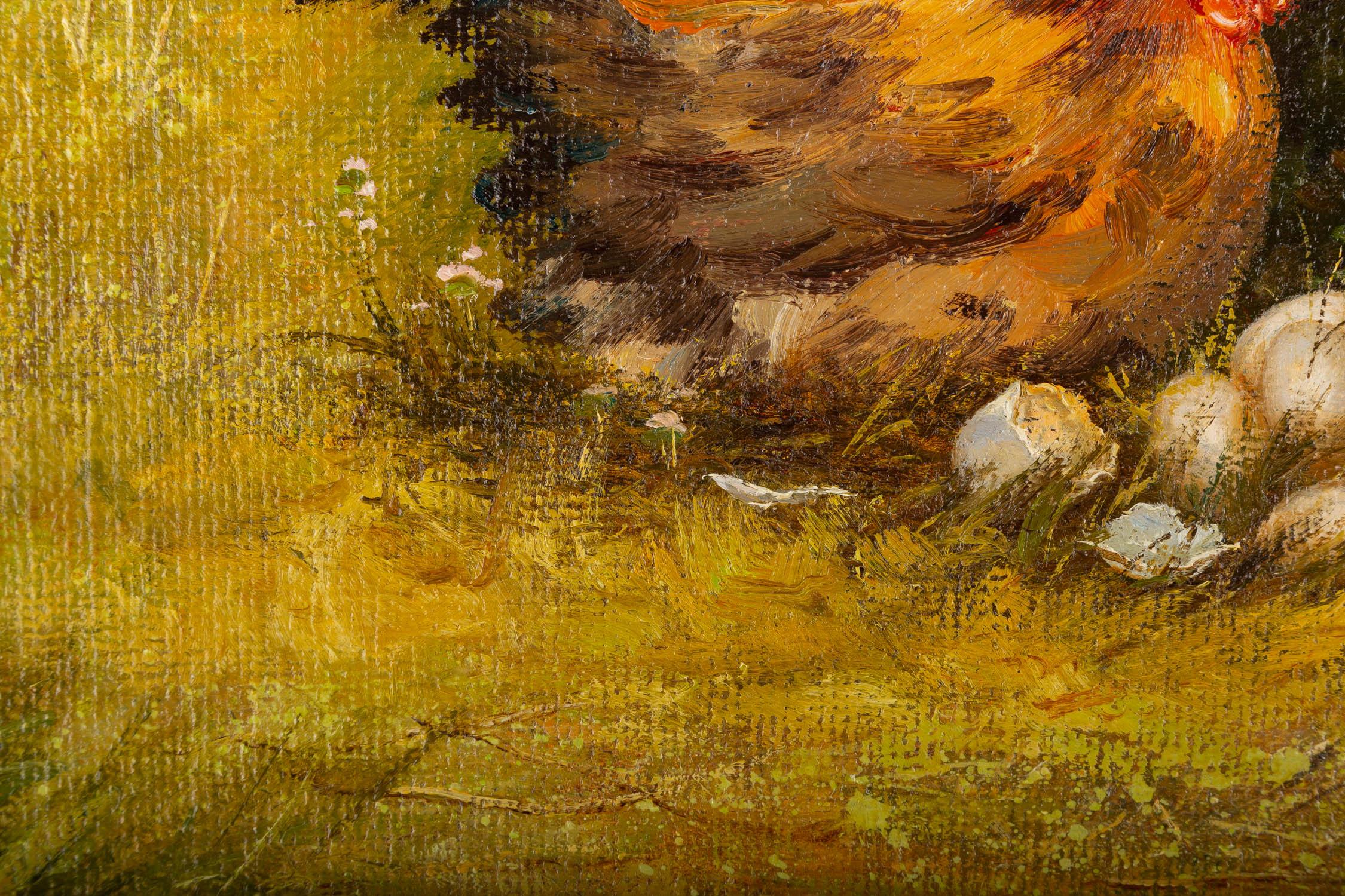 Jianyong Deng Tier Original Ölgemälde auf Leinwand „Protecting the Home“ im Angebot 5