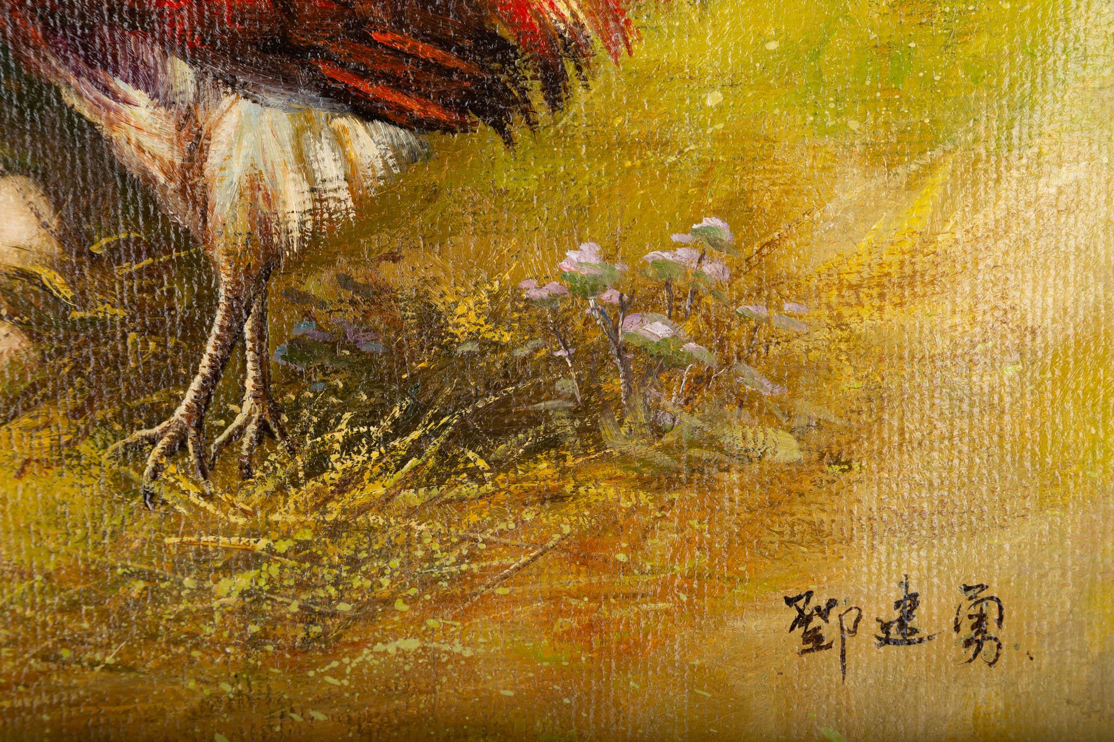Jianyong Deng Tier Original Ölgemälde auf Leinwand „Protecting the Home“ im Angebot 6