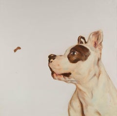 Jiao Wang Animal Óleo original sobre lienzo "Serie familiar de cachorros III"