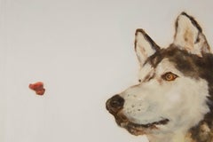 Jiao Wang Animal Original Oil Painting "Puppy's Family Series VI"