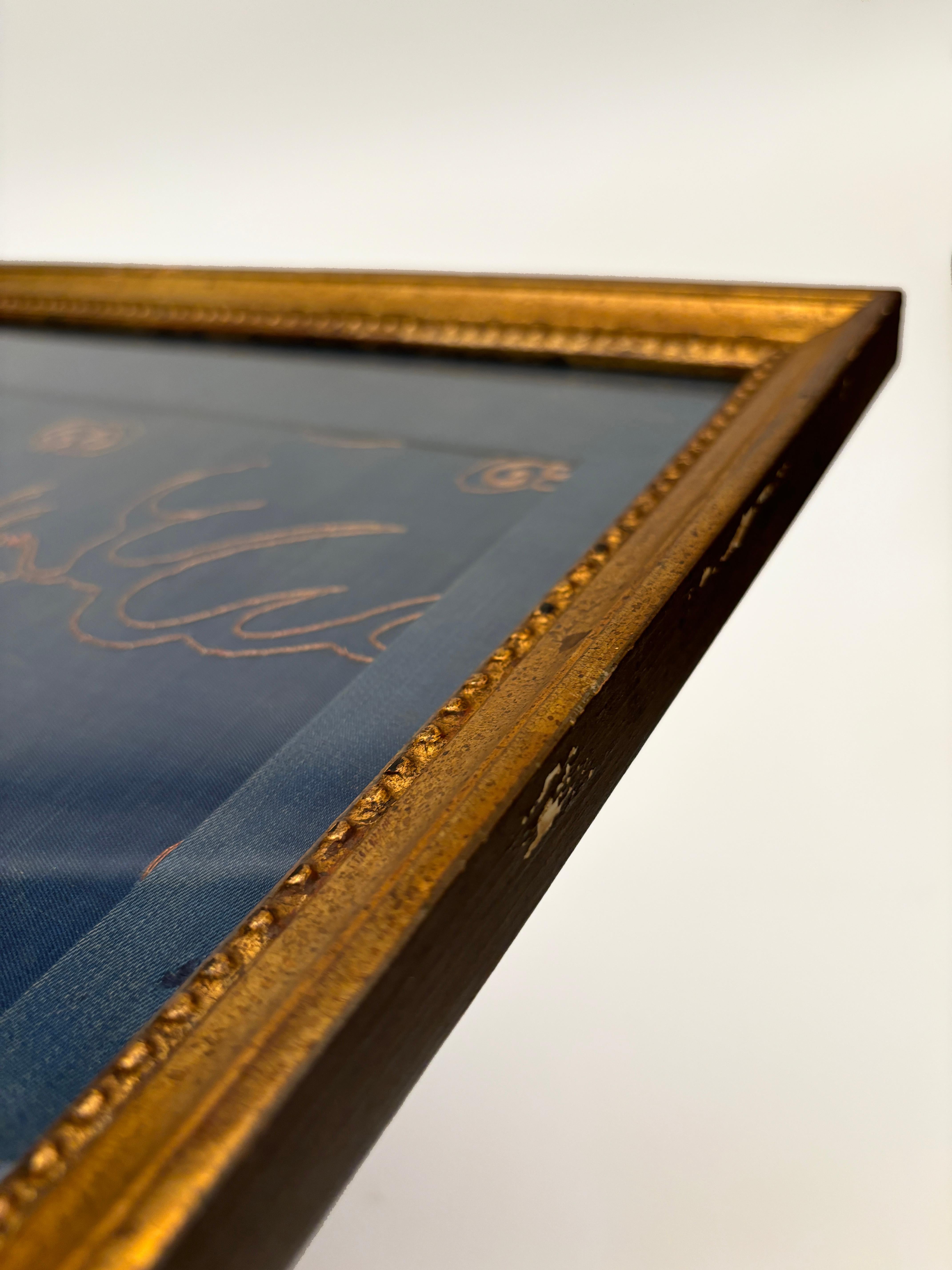 Jiaqing period, 1796–1820 Four-Clawed Gold Couched Dragon Framed Art For Sale 4
