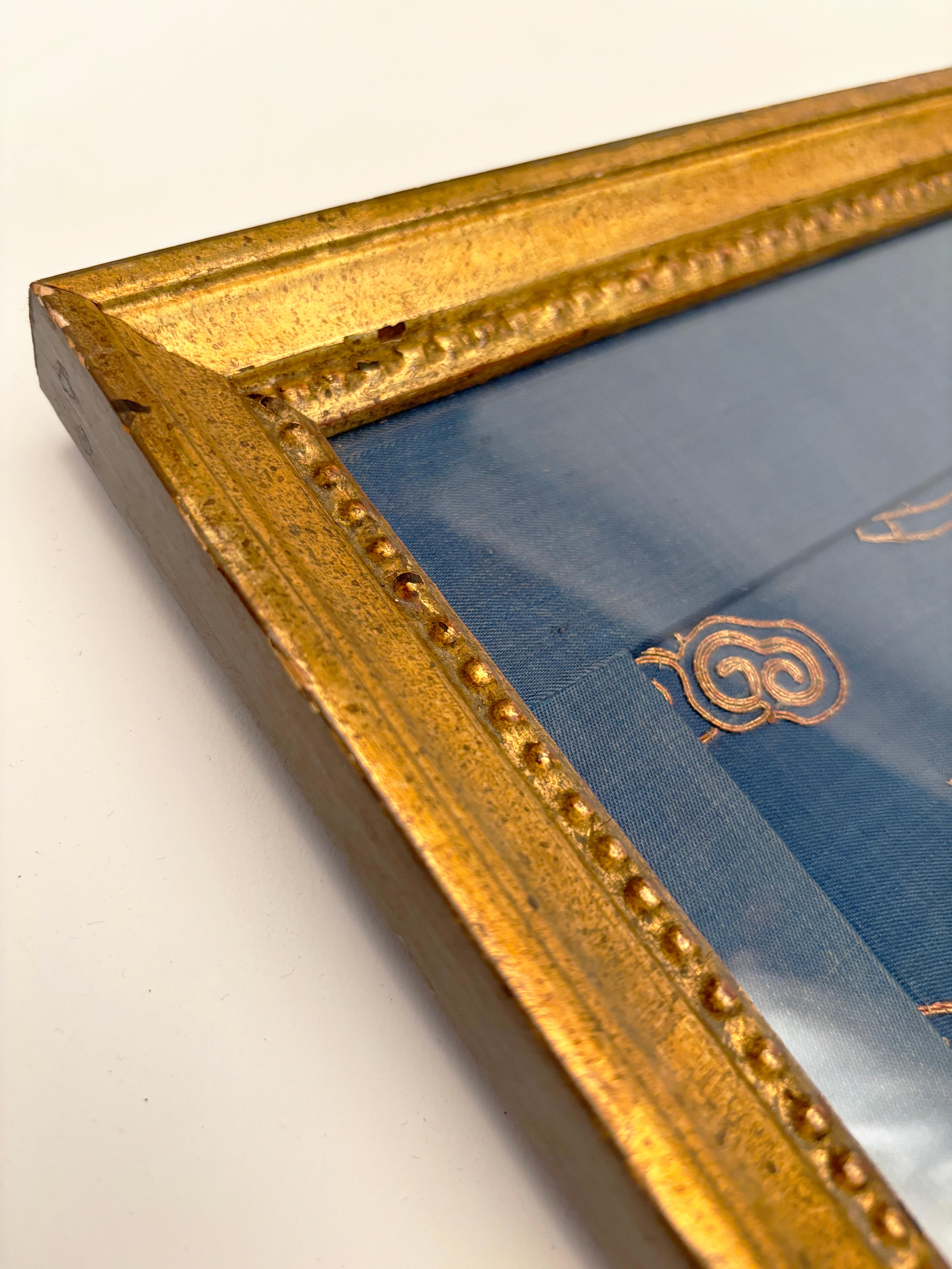 Chinese Jiaqing period, 1796–1820 Four-Clawed Gold Couched Dragon Framed Art For Sale