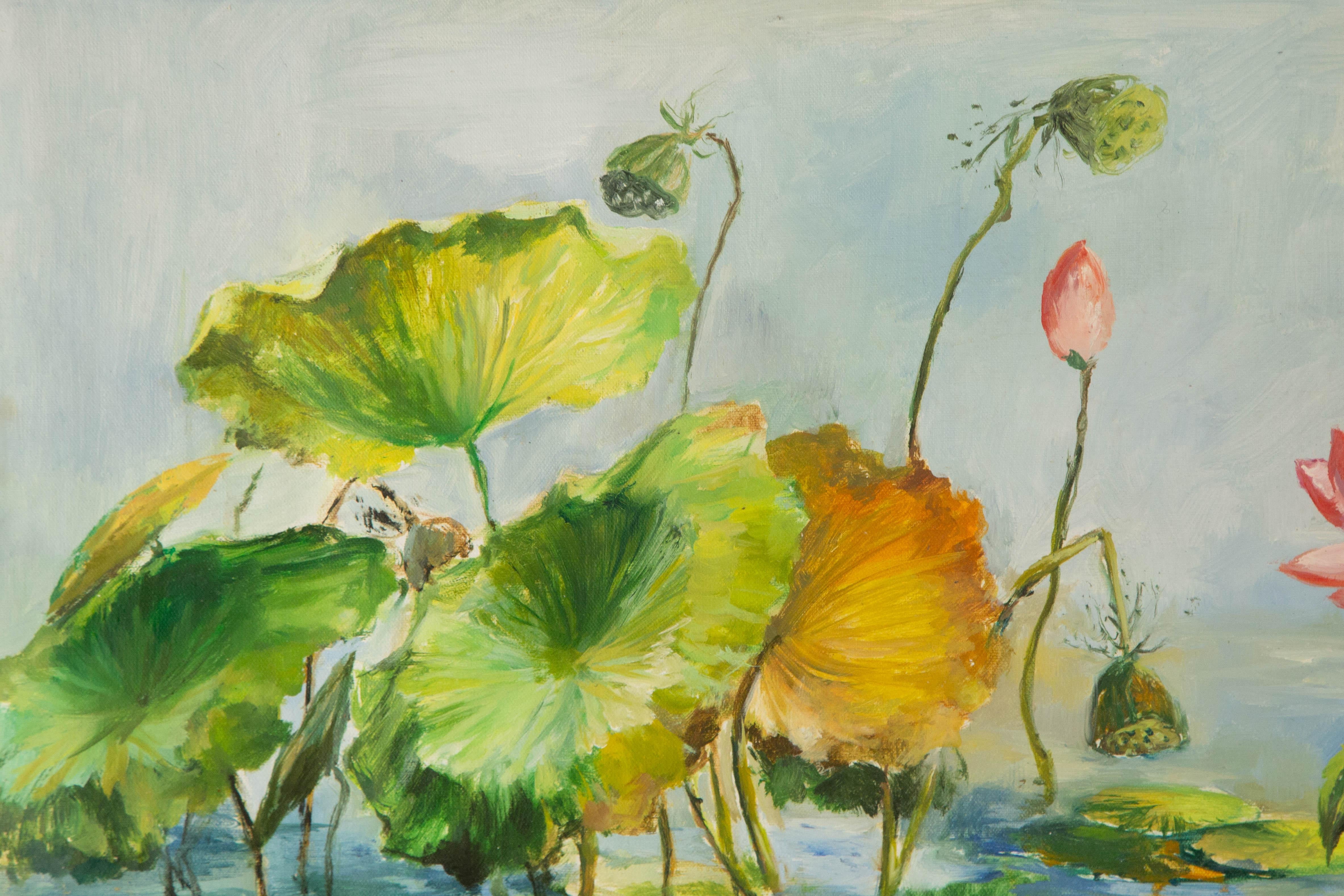 Jiaxin Luo Floral Original Öl auf Leinwand 