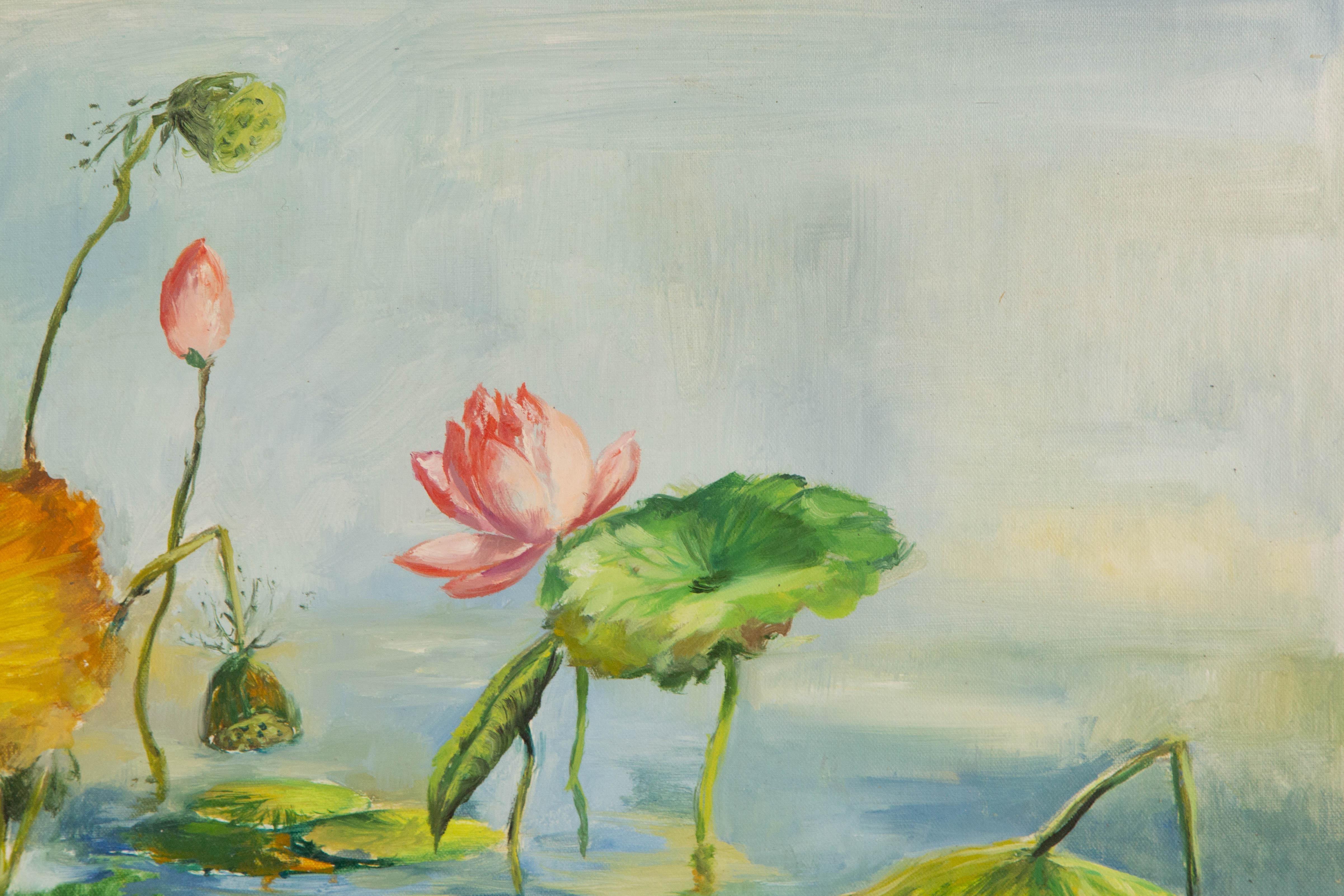 Jiaxin Luo Floral Original Öl auf Leinwand 