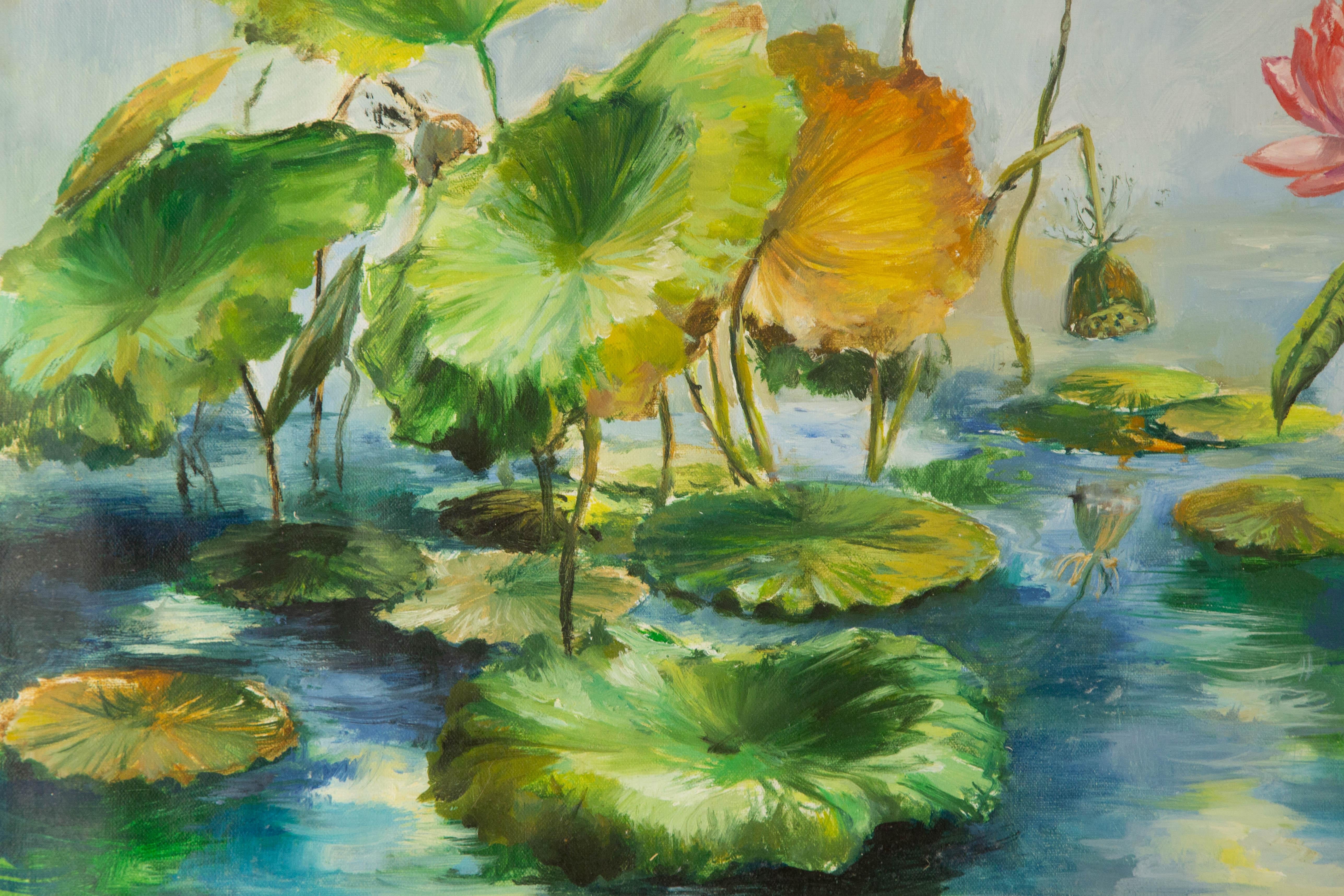 Jiaxin Luo Floral Original Öl auf Leinwand 