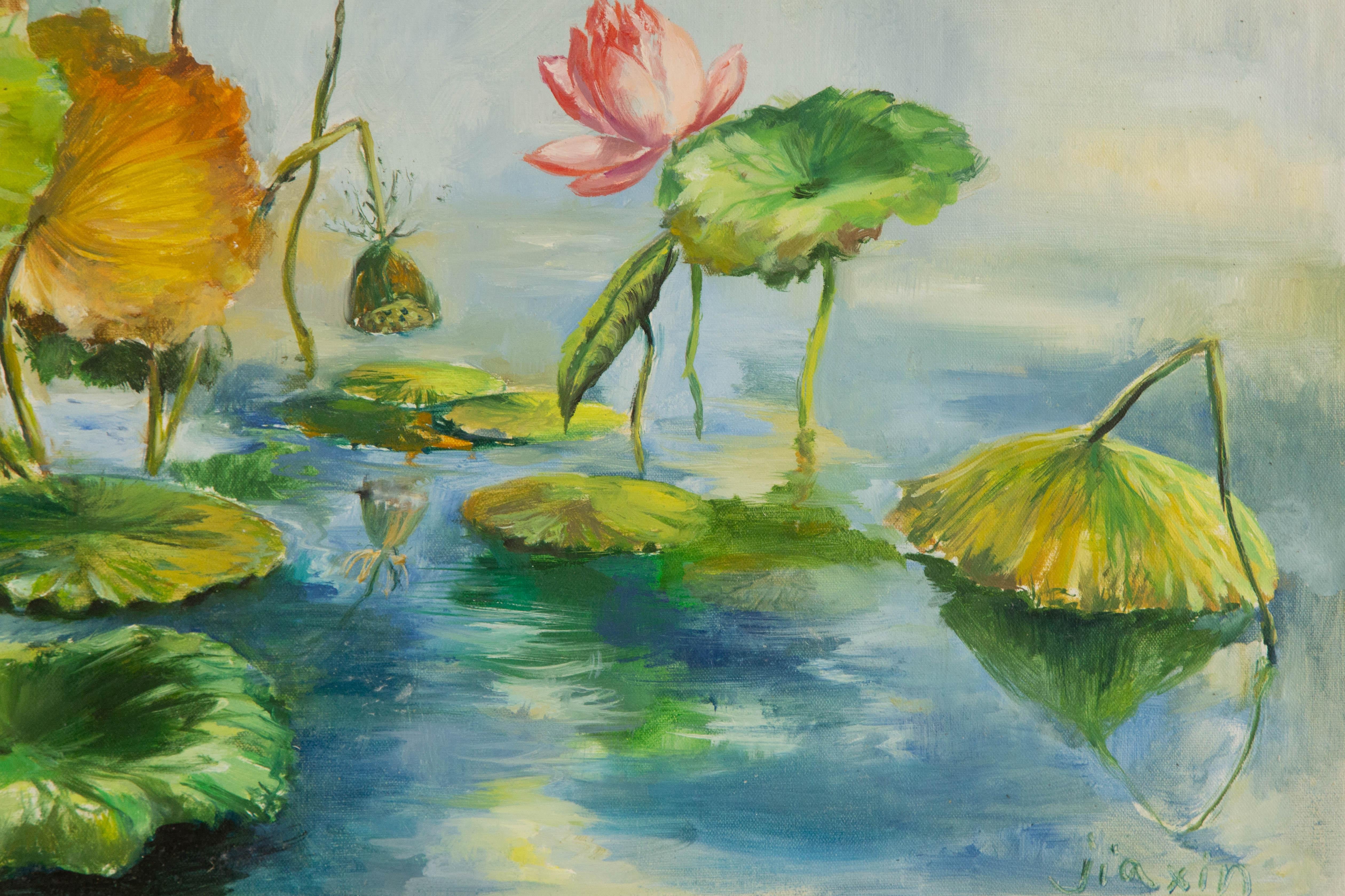 Jiaxin Luo Floral Original Öl auf Leinwand 