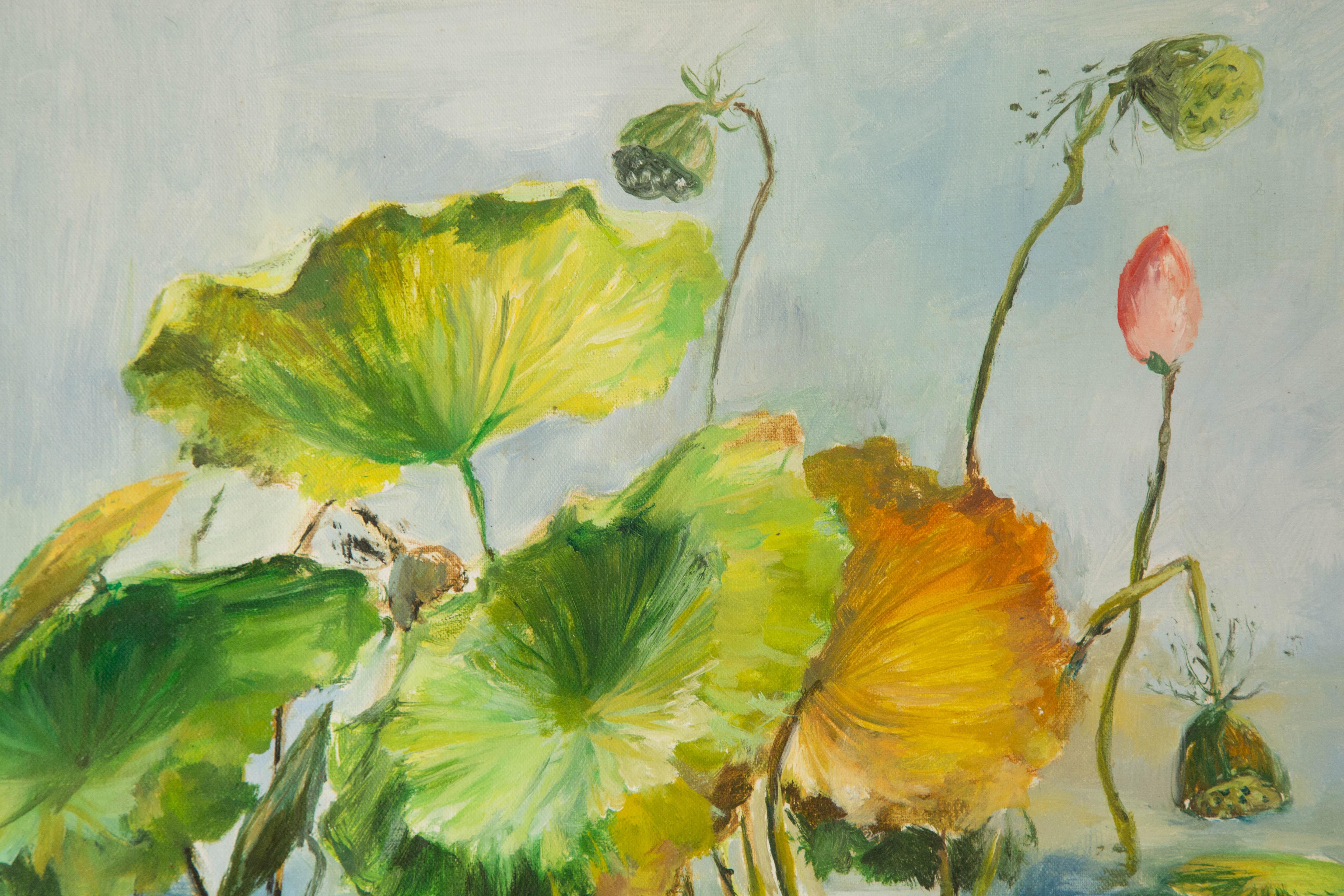 Jiaxin Luo Floral Original Öl auf Leinwand 