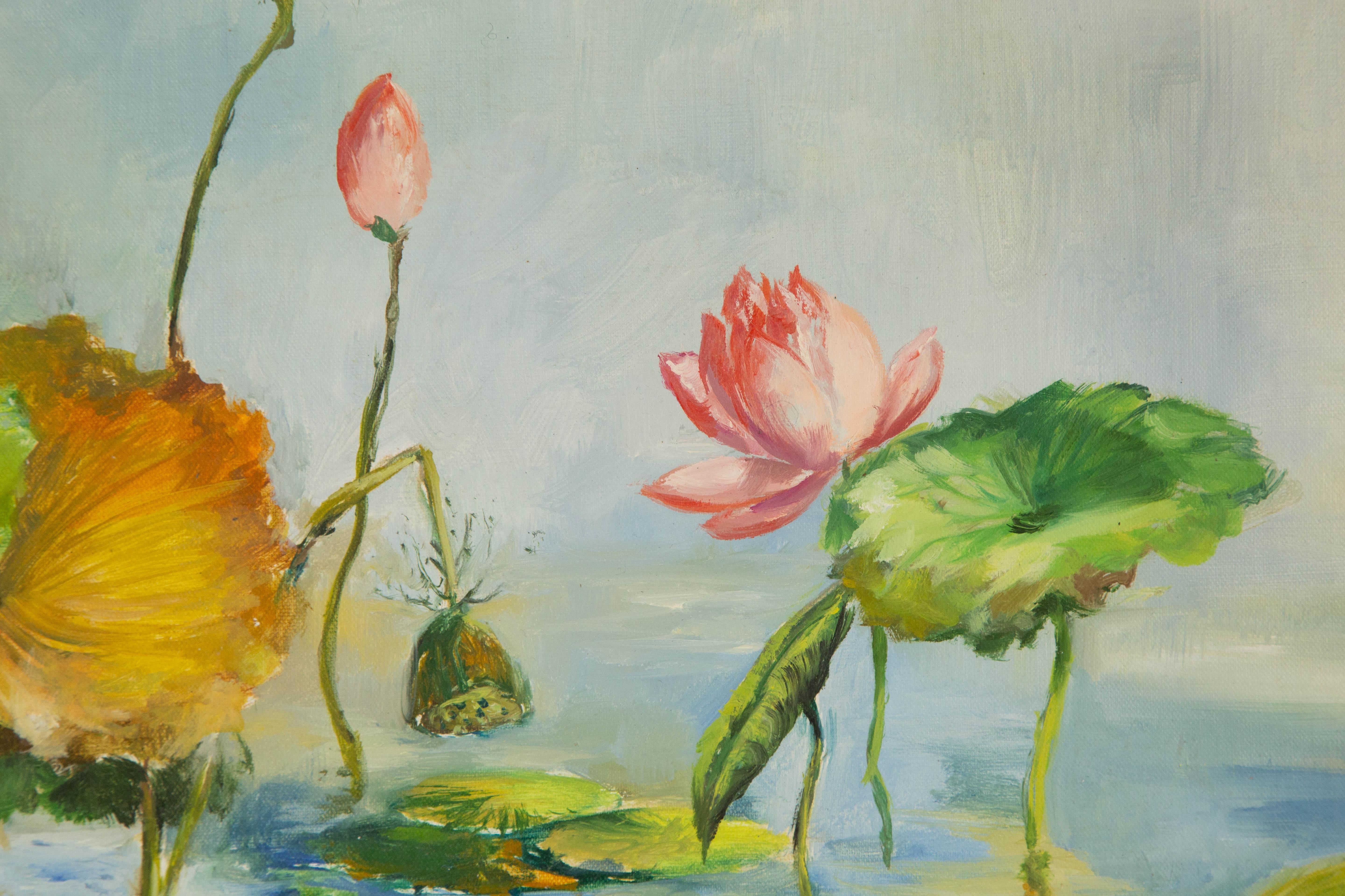 Jiaxin Luo Floral Original Öl auf Leinwand 