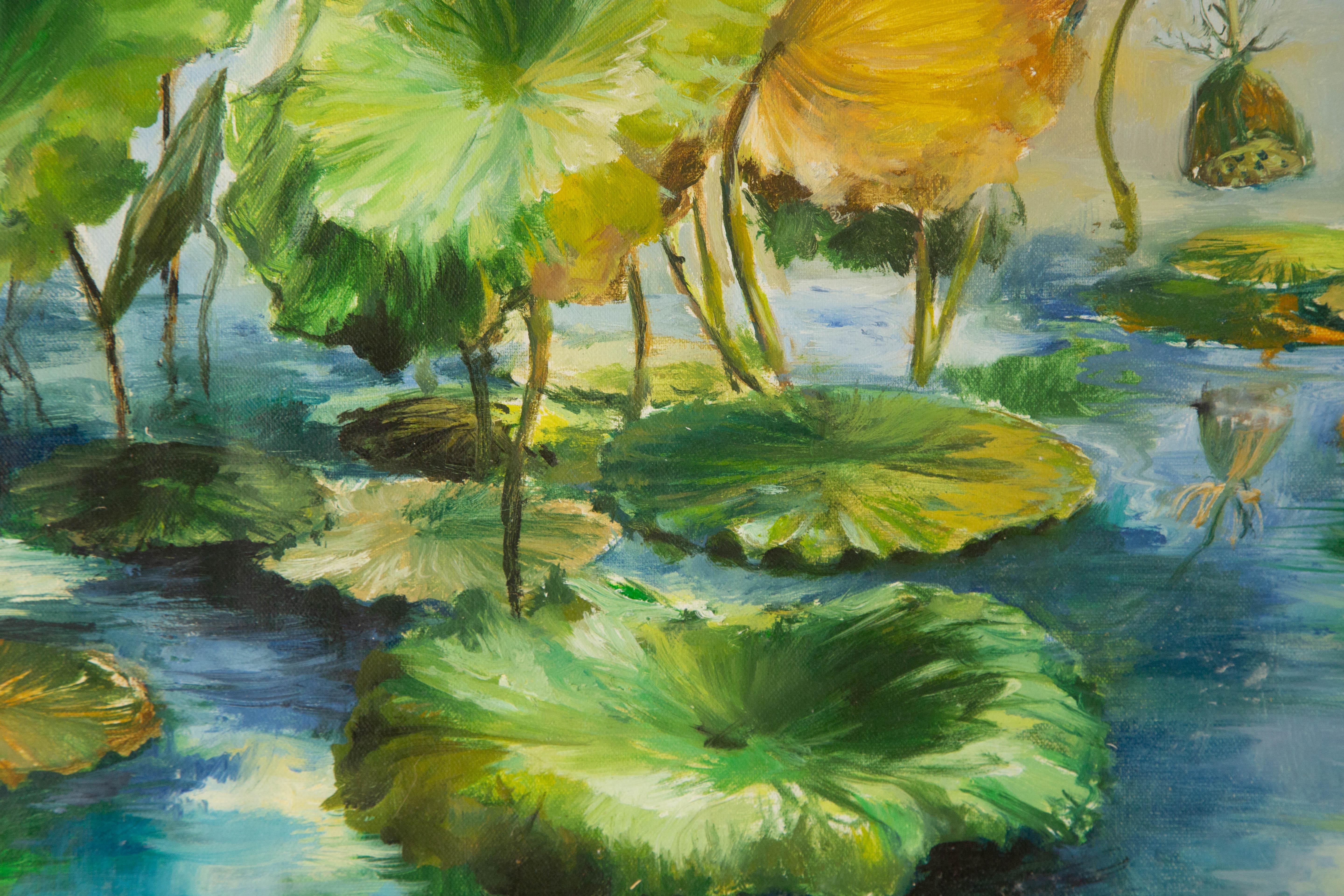 Jiaxin Luo Floral Original Öl auf Leinwand 