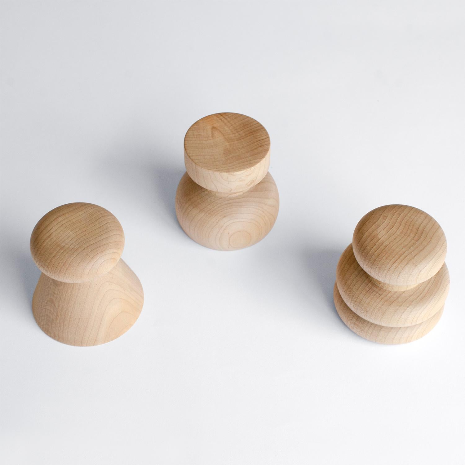 American Jib Projects Maple Wall Hooks - Set of 3 For Sale