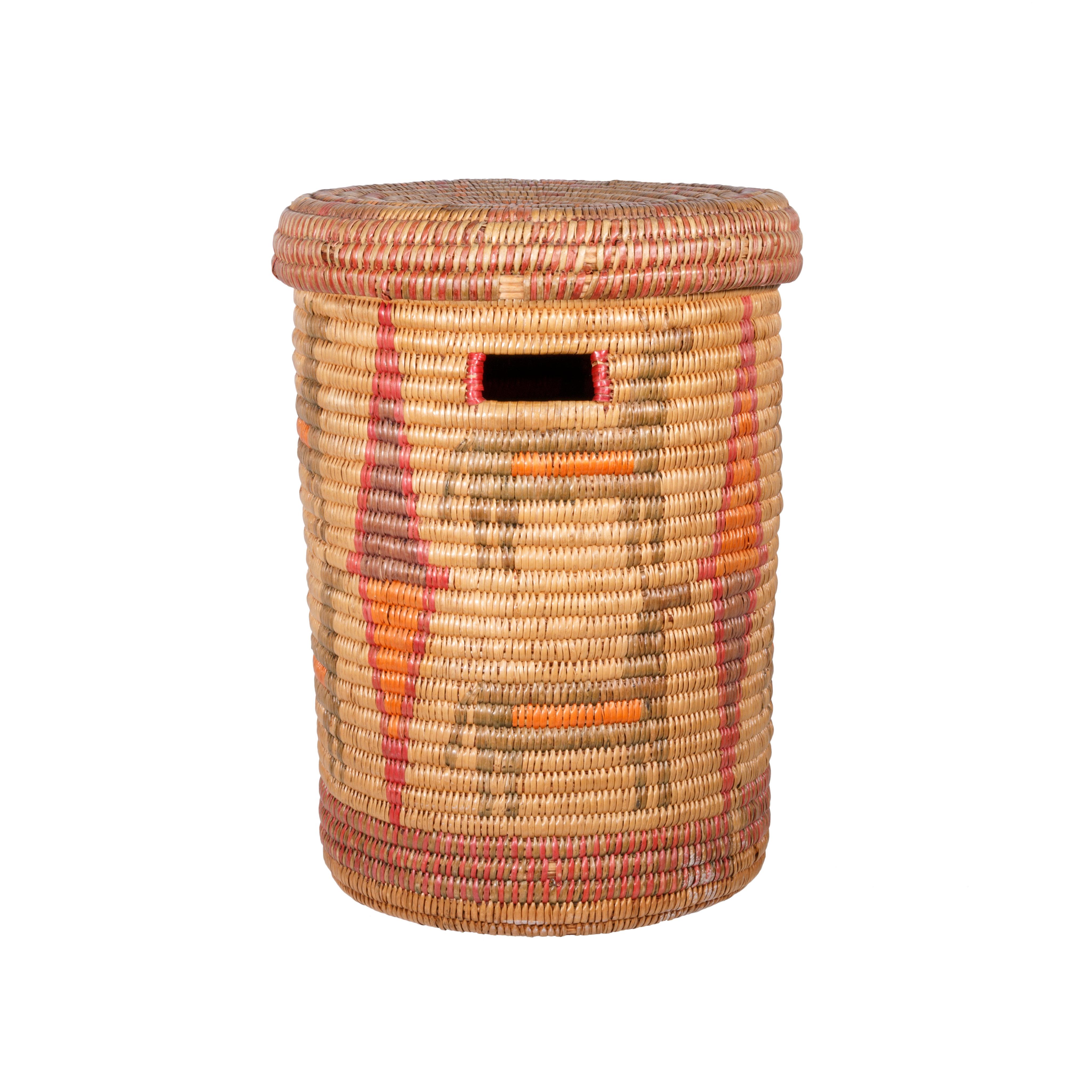 American Jicarilla Apache Lidded Basket For Sale