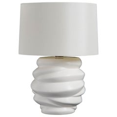 Lampada Jie Jarlet, lacca color crema di Robert Kuo, fatta a mano, edizione limitata