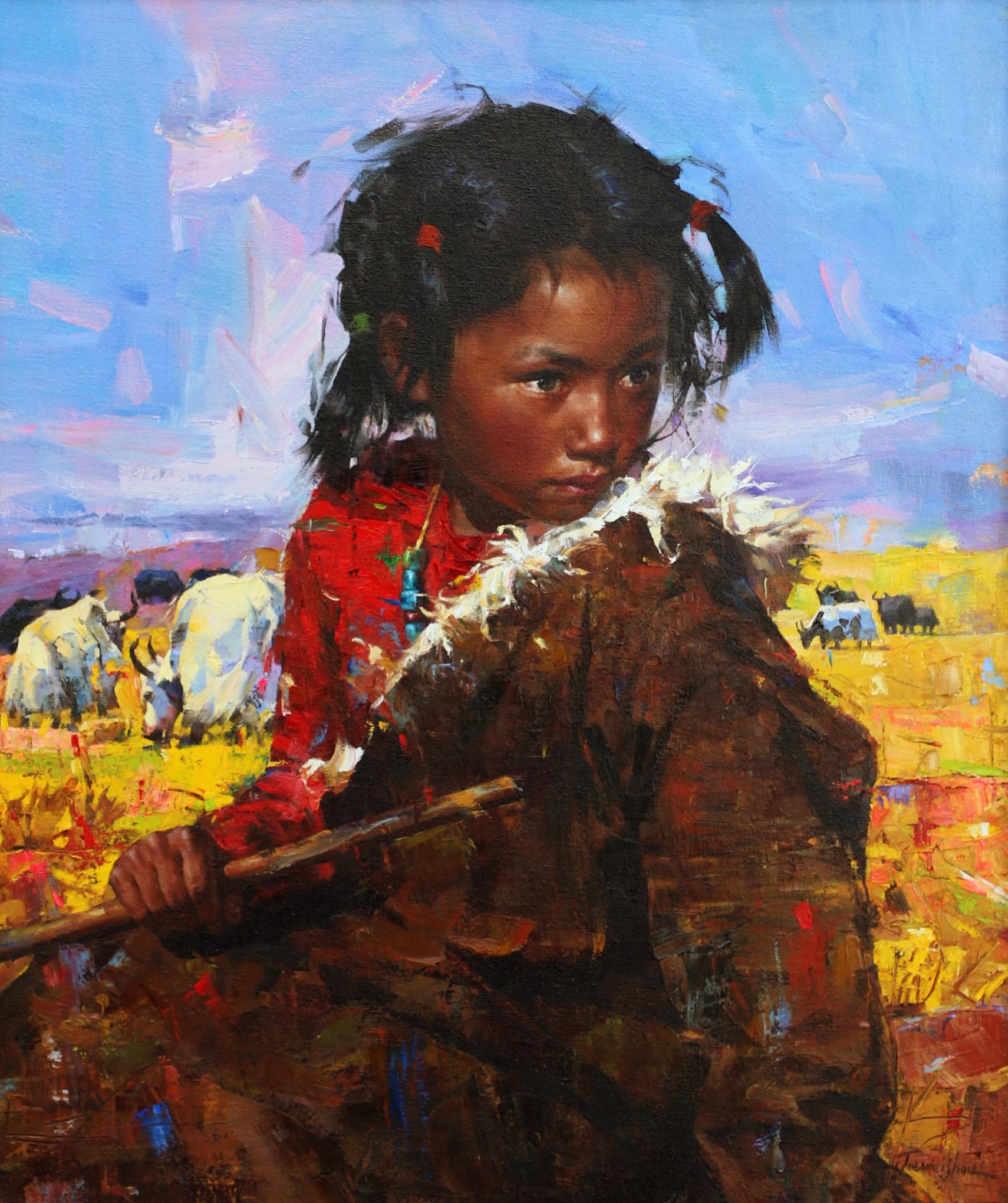 Sueños en la distancia - Painting Realista de Jie Wei Zhou