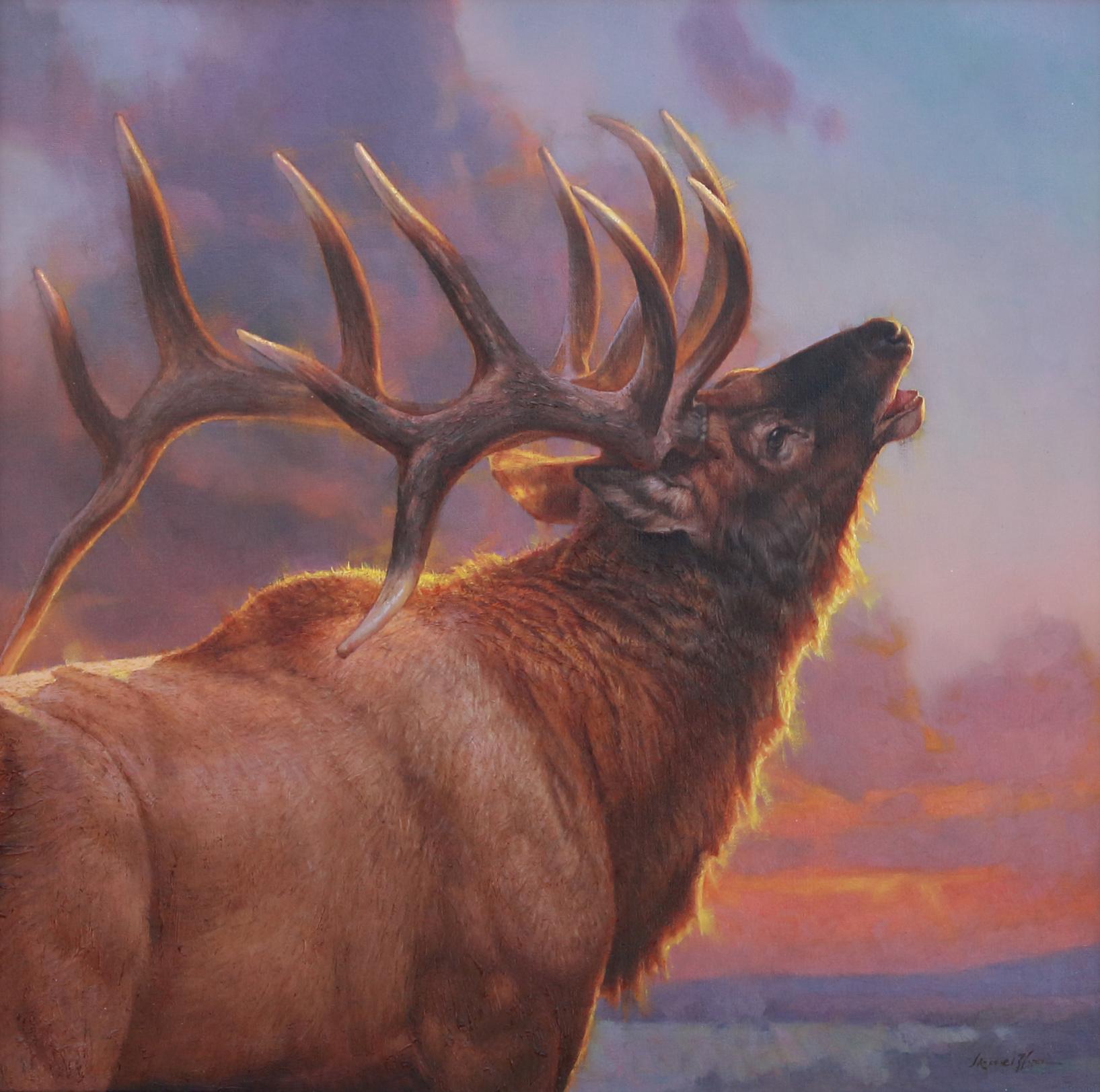 Eco del Tramonto - Painting Realismo di Jie Wei Zhou