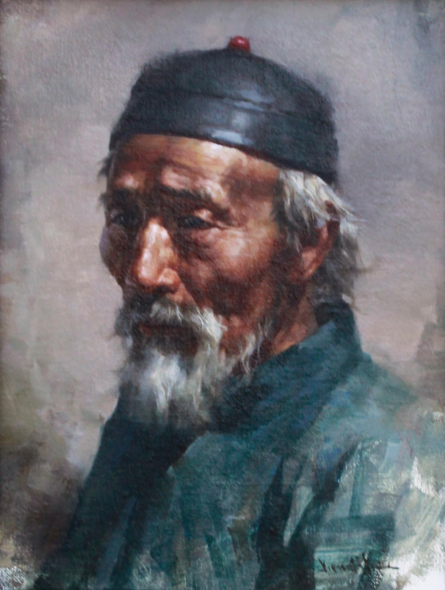 Wisdom - Realist Painting by Jie Wei Zhou