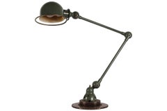 Jielde Desk Lamp by Jean-Louis Domecq of Metal with Original Green Lacquer 1950s