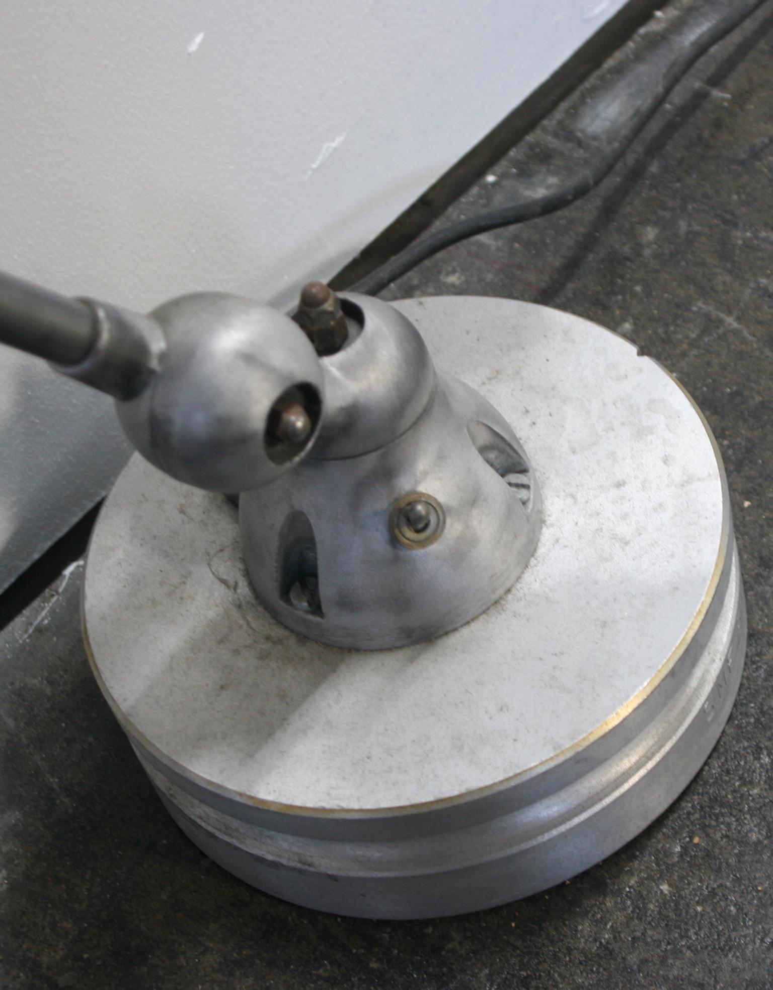 Jielde French Industrial 5-Arm Adjustable Floor Lamp Steel with Base In Good Condition In BROOKLYN, NY