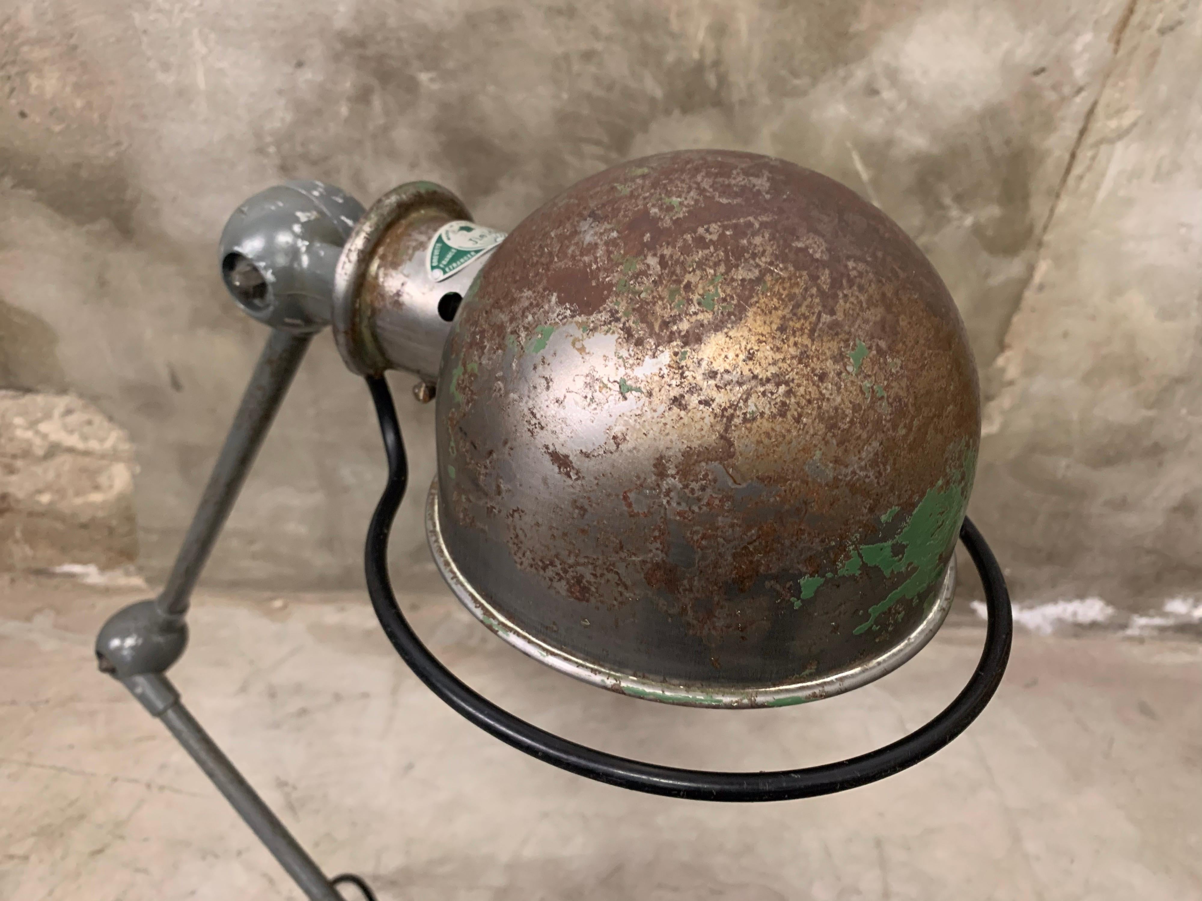 French Jieldé Industrial 2 Arm Table Lamp by Jean-Louis Domecq, 1960