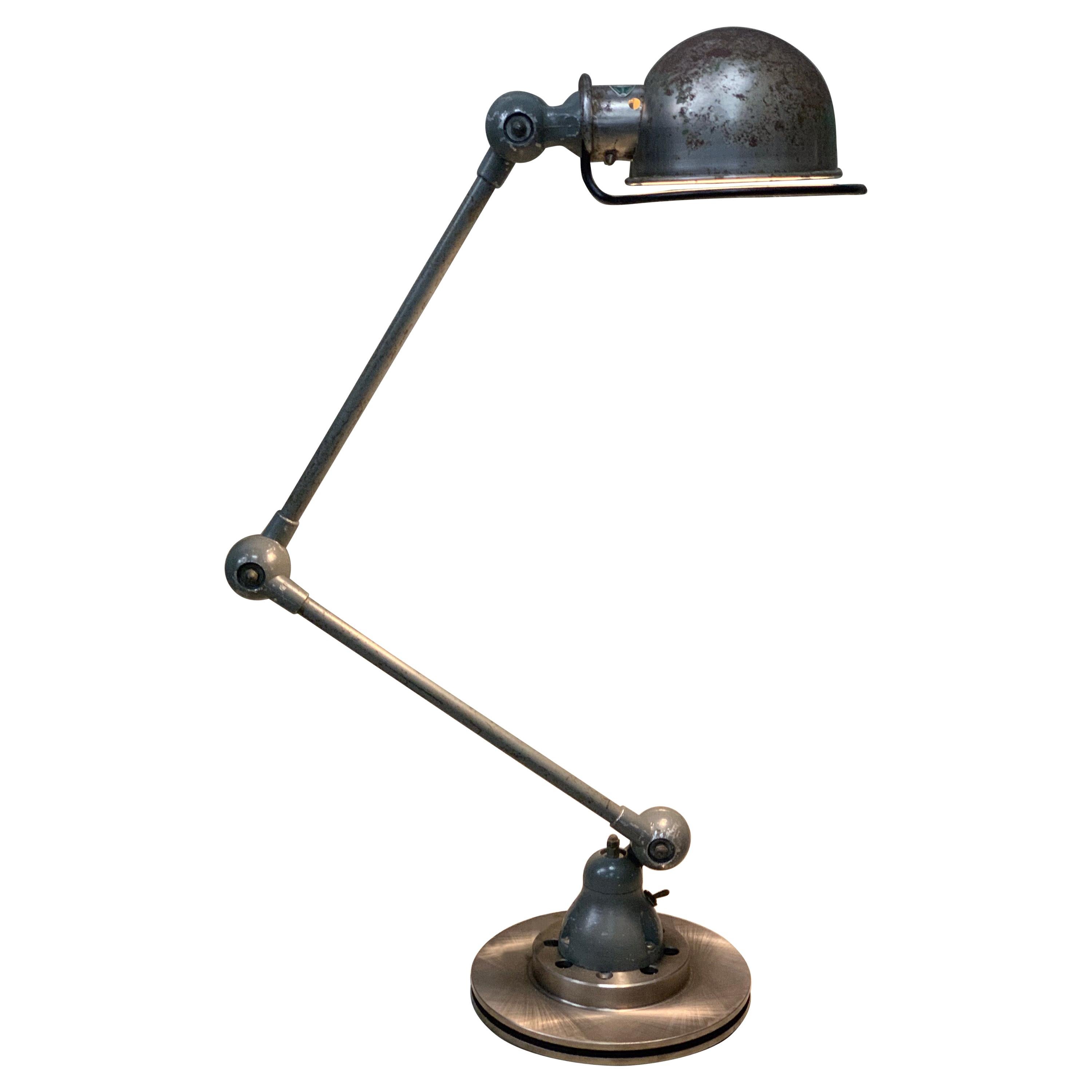 Jieldé Industrial 2 Arm Table Lamp by Jean-Louis Domecq, 1960