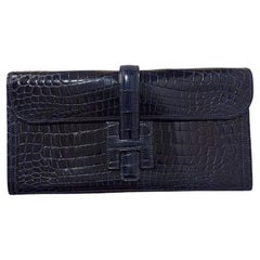 Hermès "Jige" crocodile clutch size Unique