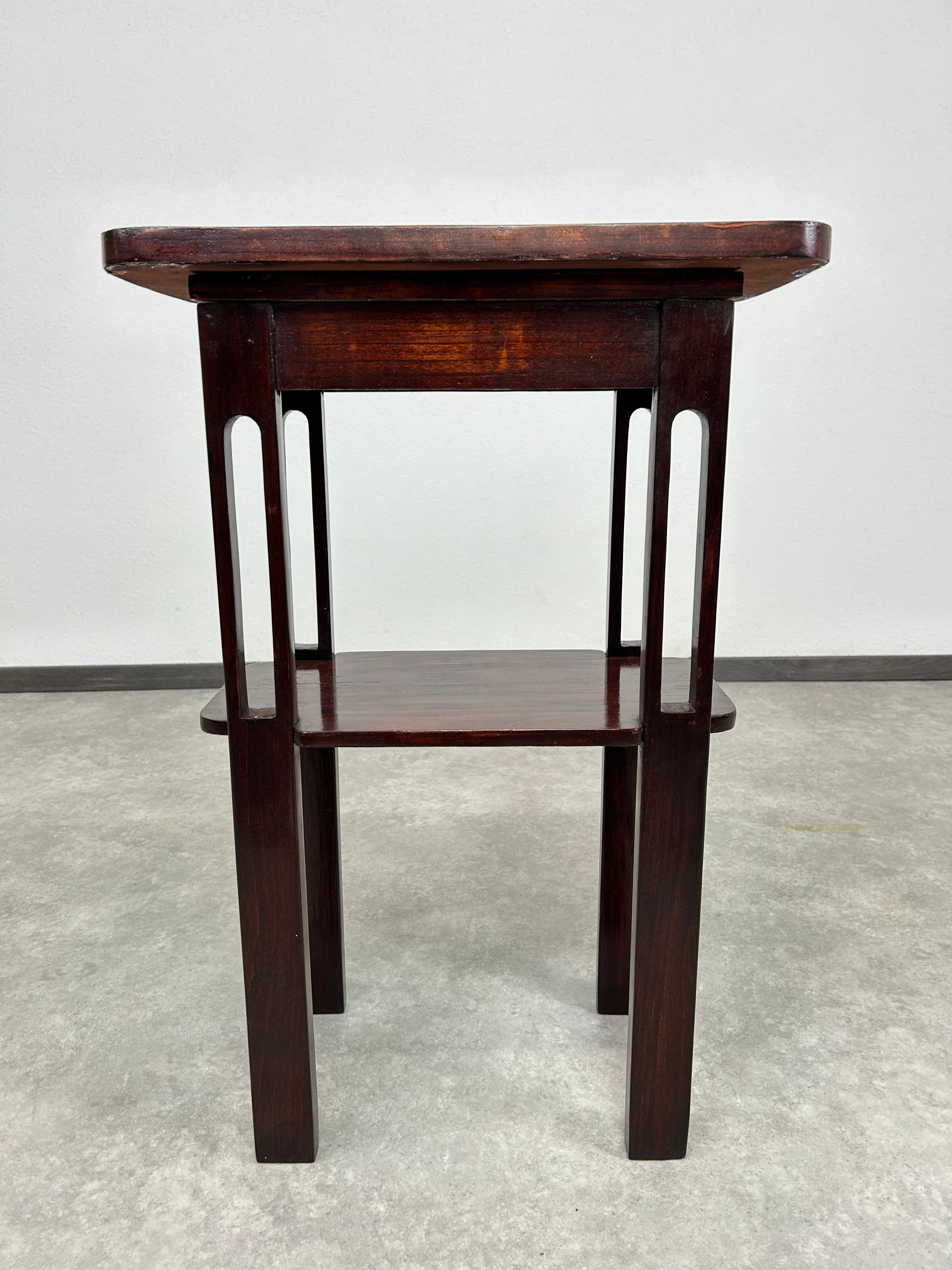 Jigendstil side table attr. to Josef Hoffmann. Professionally stained and repolished.
