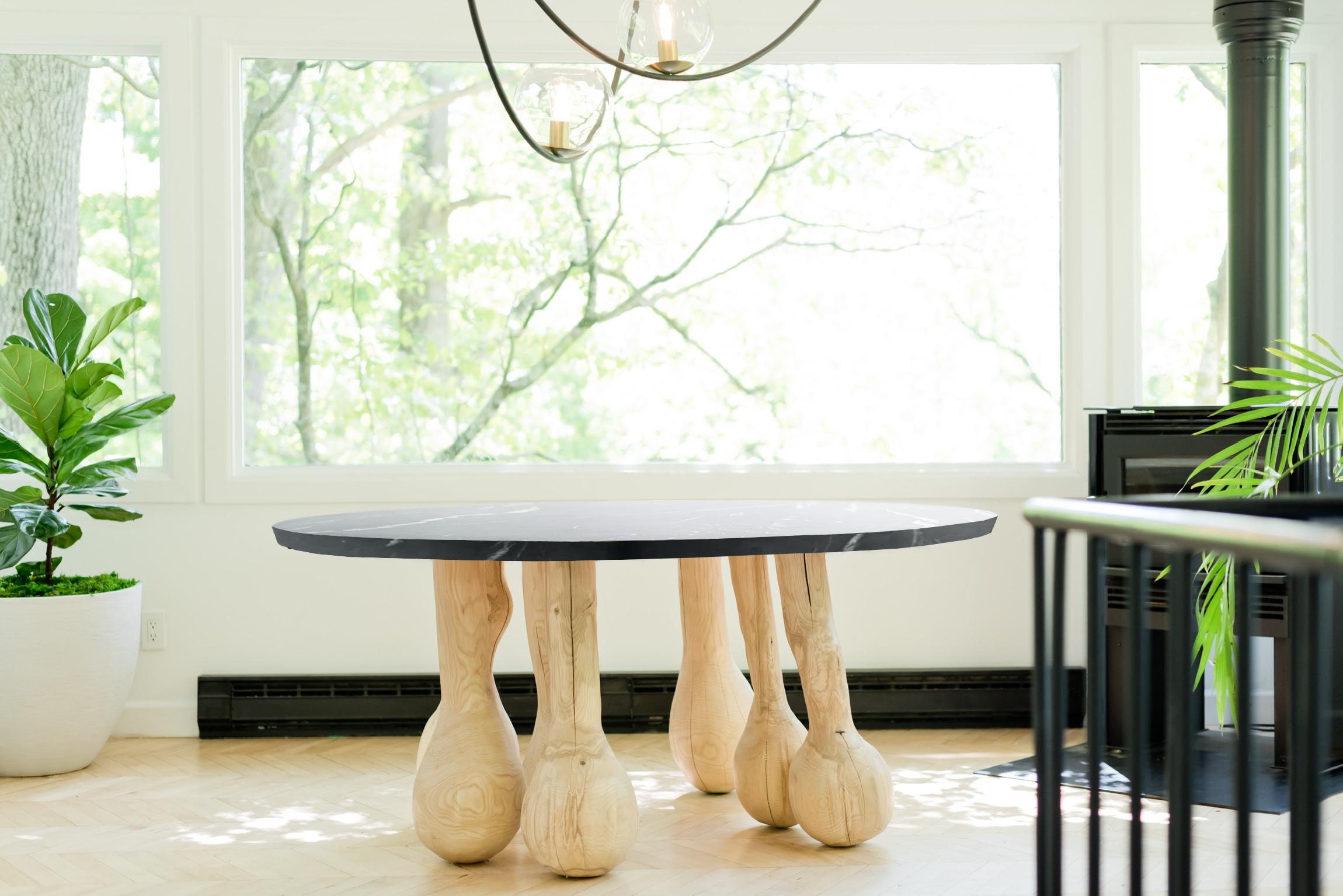 Modern Jigs Dining Table - Contemporary, Hand-Carved Table by Artist Gabriel Anderson For Sale