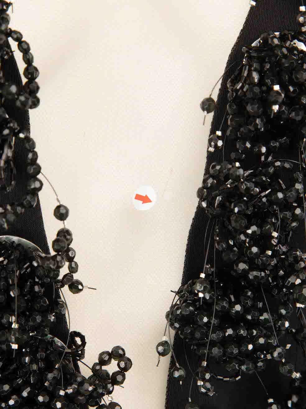 Jiki Monte Carlo Black V-Neck Embellished Maxi Dress Size M 3