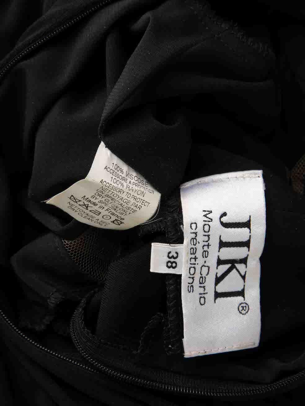 Jiki Monte Carlo - Robe longue noire ornée d'un col en V, taille M en vente 4