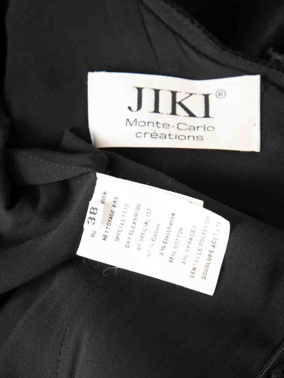 Jiki Monte Carlo Black Velvet Lace Trim Maxi Gown Size M For Sale 1