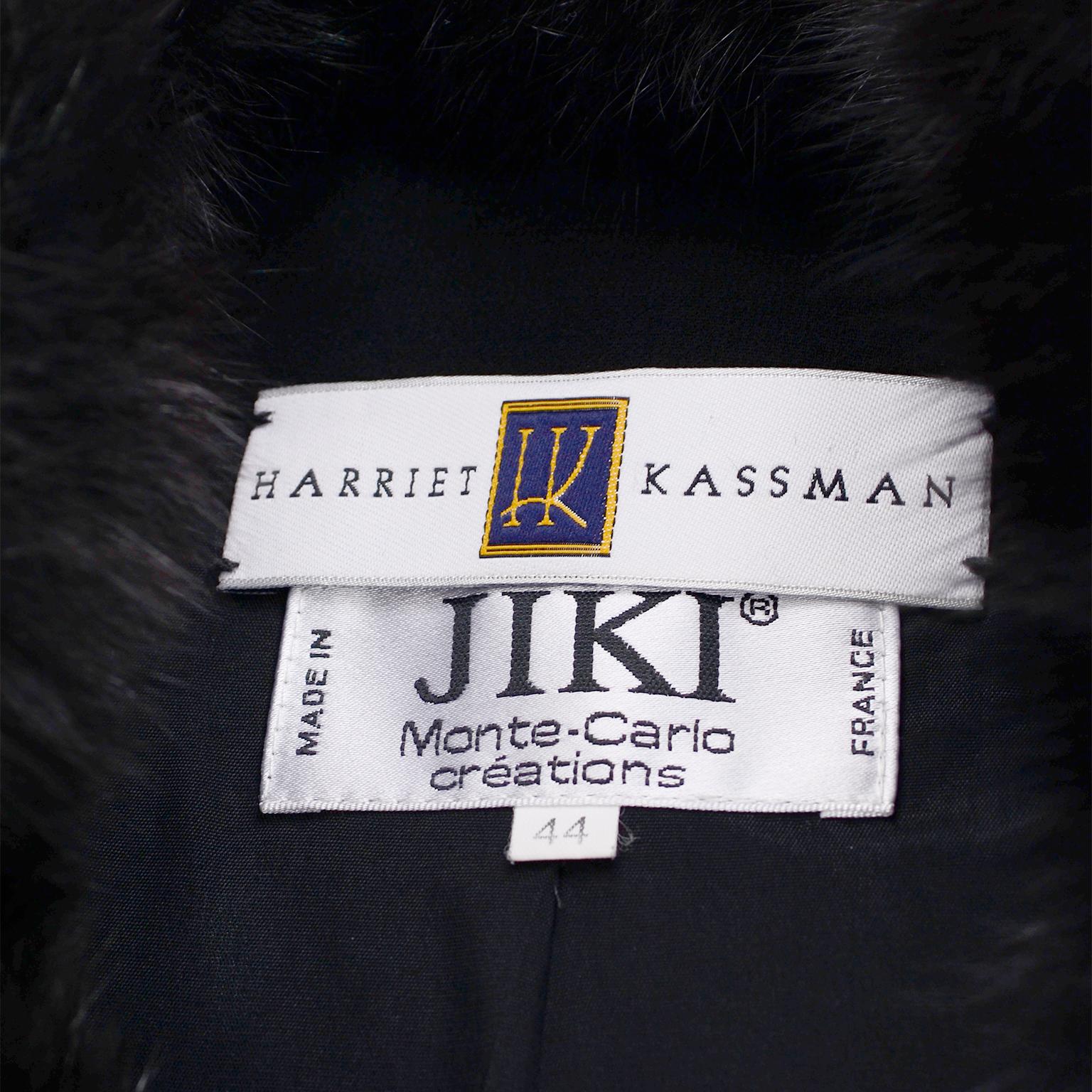 Jiki Monte Carlo Black Wool Beaded Jacket W Fox Fur Trim from Harriet Kassman  6