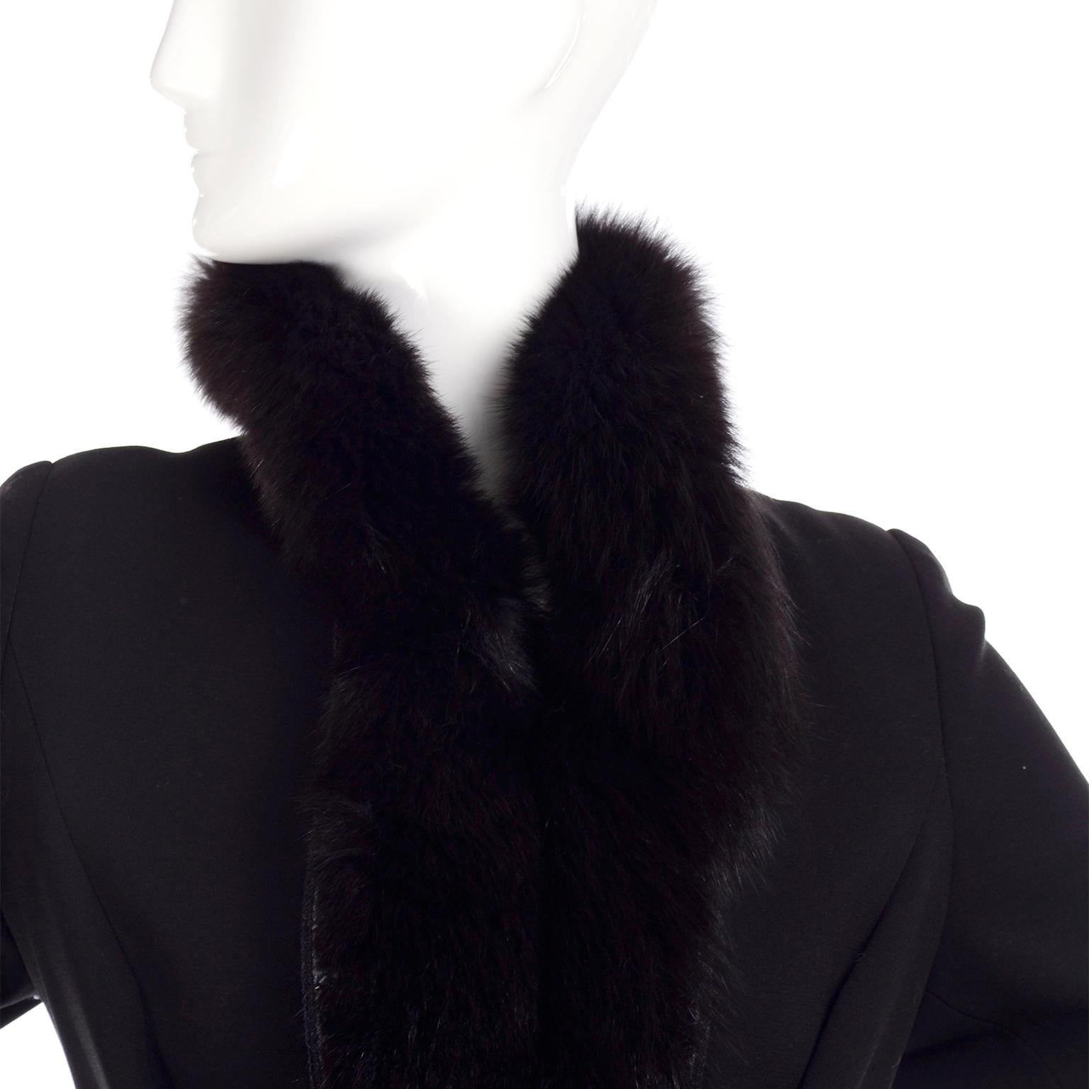 Jiki Monte Carlo Black Wool Beaded Jacket W Fox Fur Trim from Harriet Kassman  1