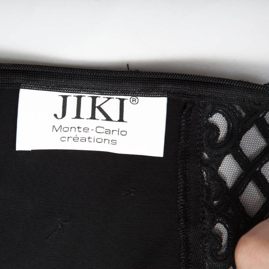 Jiki Monte Carlo Schwarzes langes Abendkleid aus Viskose-Tüll im Angebot 4