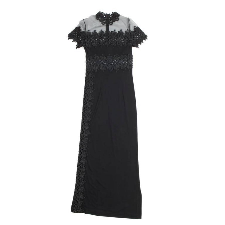 Jiki Monte Carlo Black Viscose Tulle Long Evening Dress