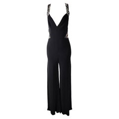 Jiki of Monte Carlo Vintage Incredibly Sexy Wide Leg Cut Out Plunging Jumpsuit