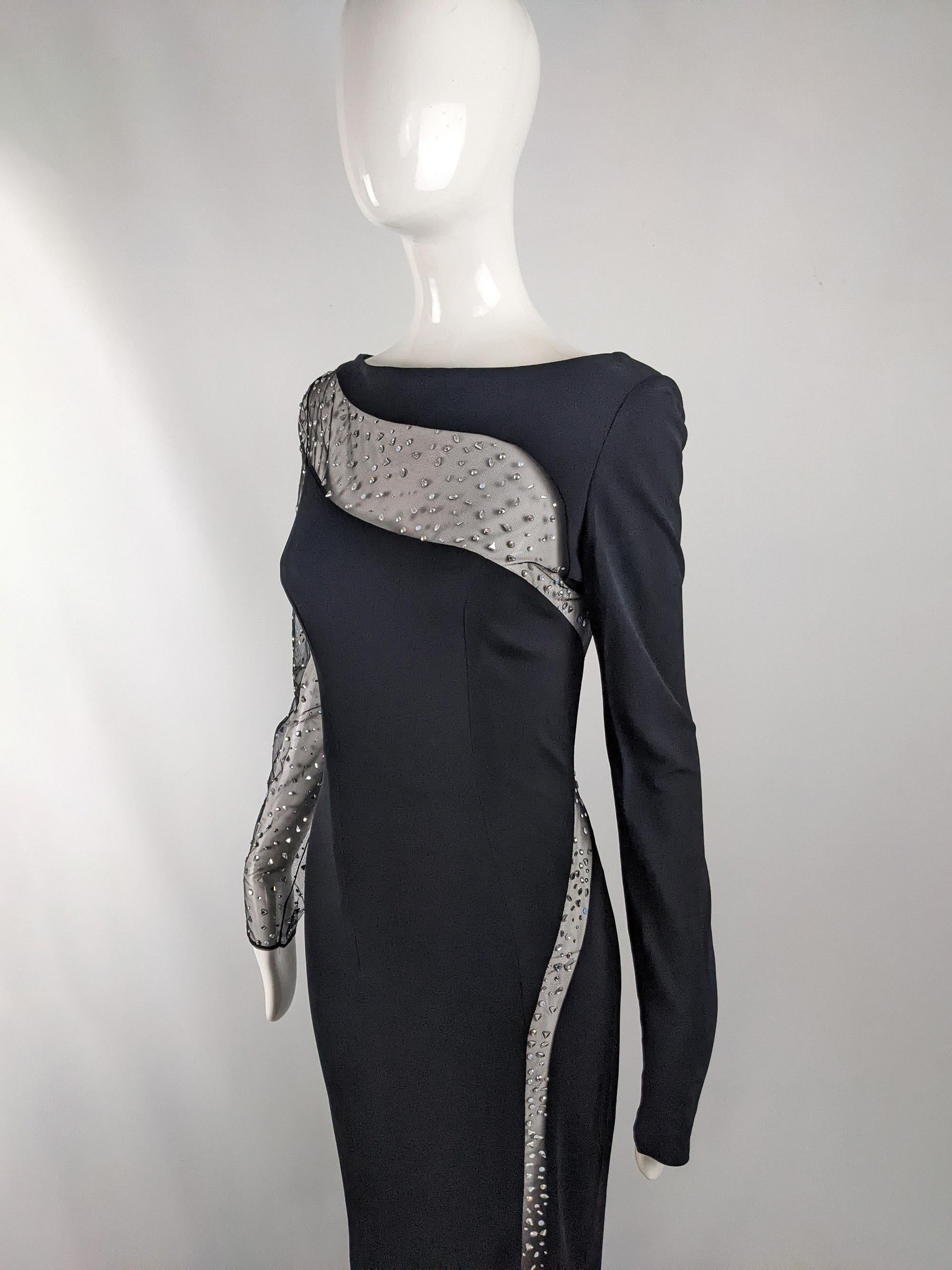 long sleeve mesh gown