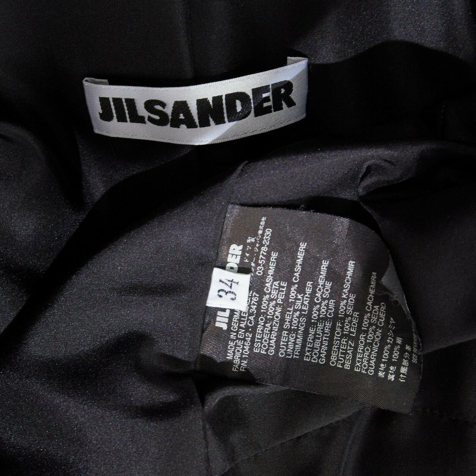 JIL SANDER 100% cashmere black collar pocket trim minimal jacket FR34 XS 5