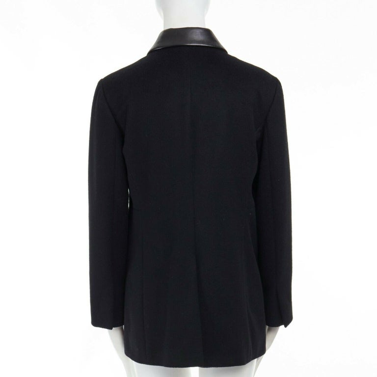 JIL SANDER 100 cashmere black collar pocket trim minimal jacket FR34