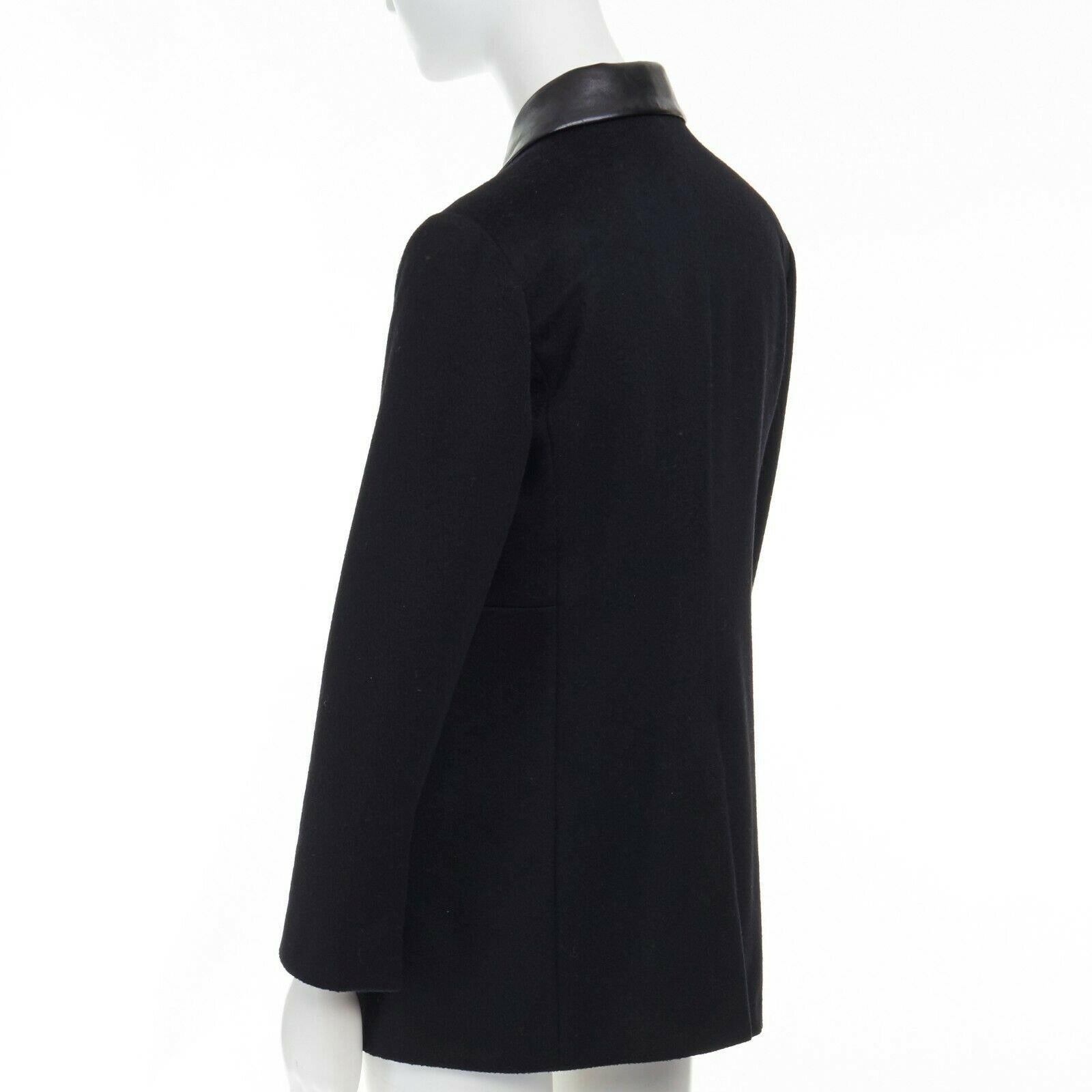 JIL SANDER 100% cashmere black collar pocket trim minimal jacket FR34 XS 2