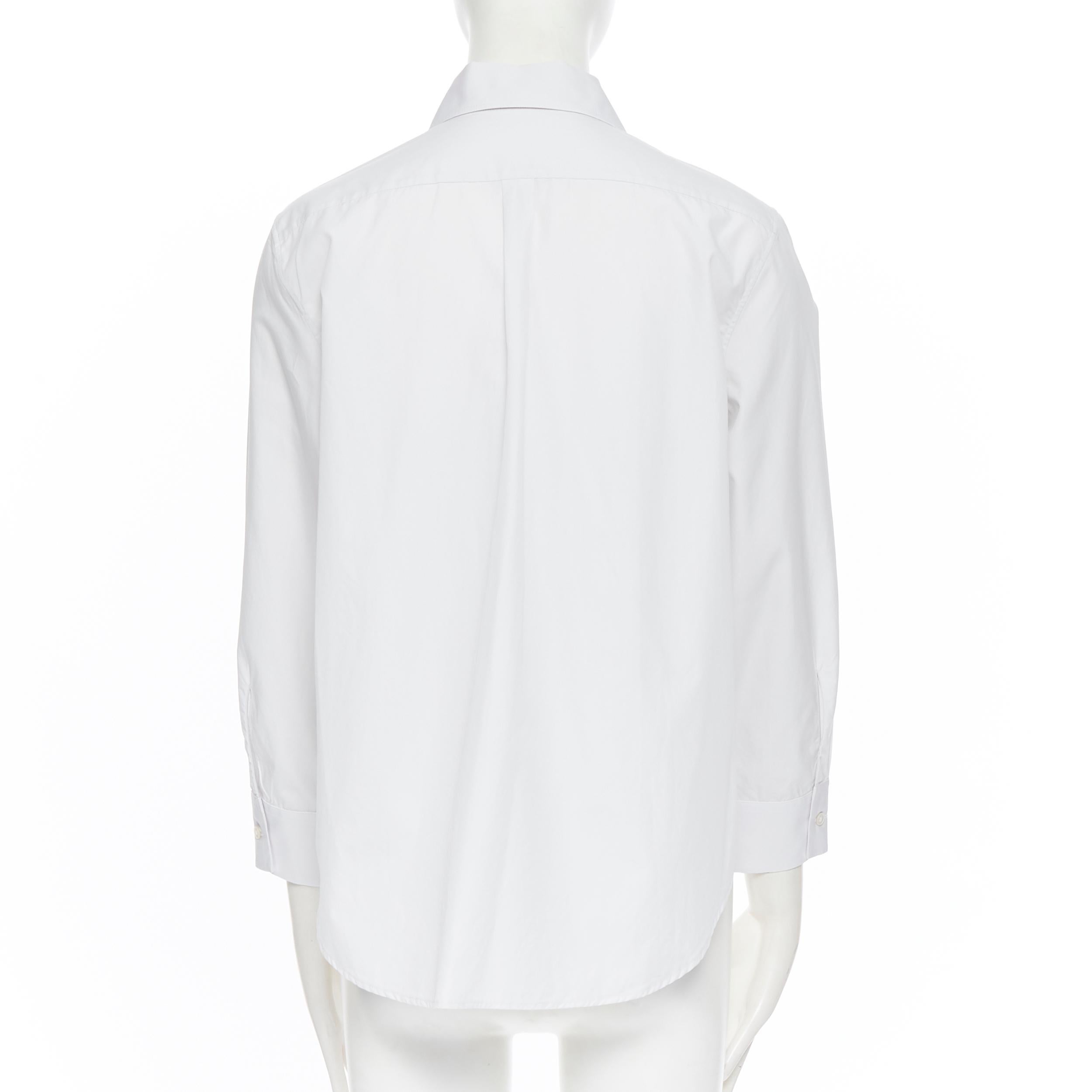 JIL SANDER 100% cotton spead collar 3/4 sleeves curved hem shirt FR34 XS 2