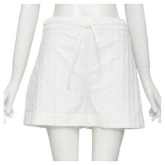 JIL SANDER + 100% cotton white striped high rise wide shorts FR34 XS